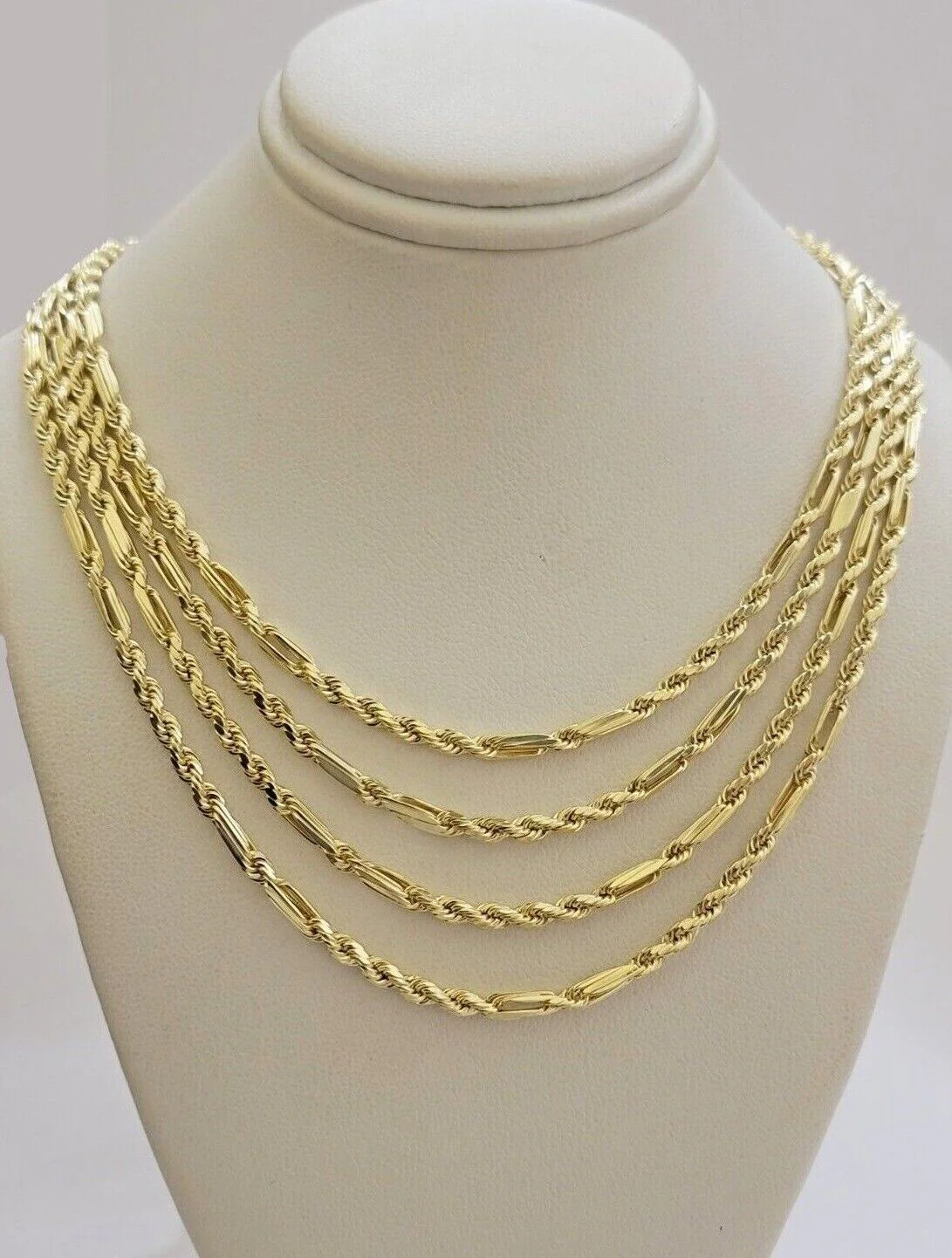 Real 10k Yellow Gold Milano Rope Chain Necklace 18"-24"Inches 3mm 10kt Men Women - Image 8