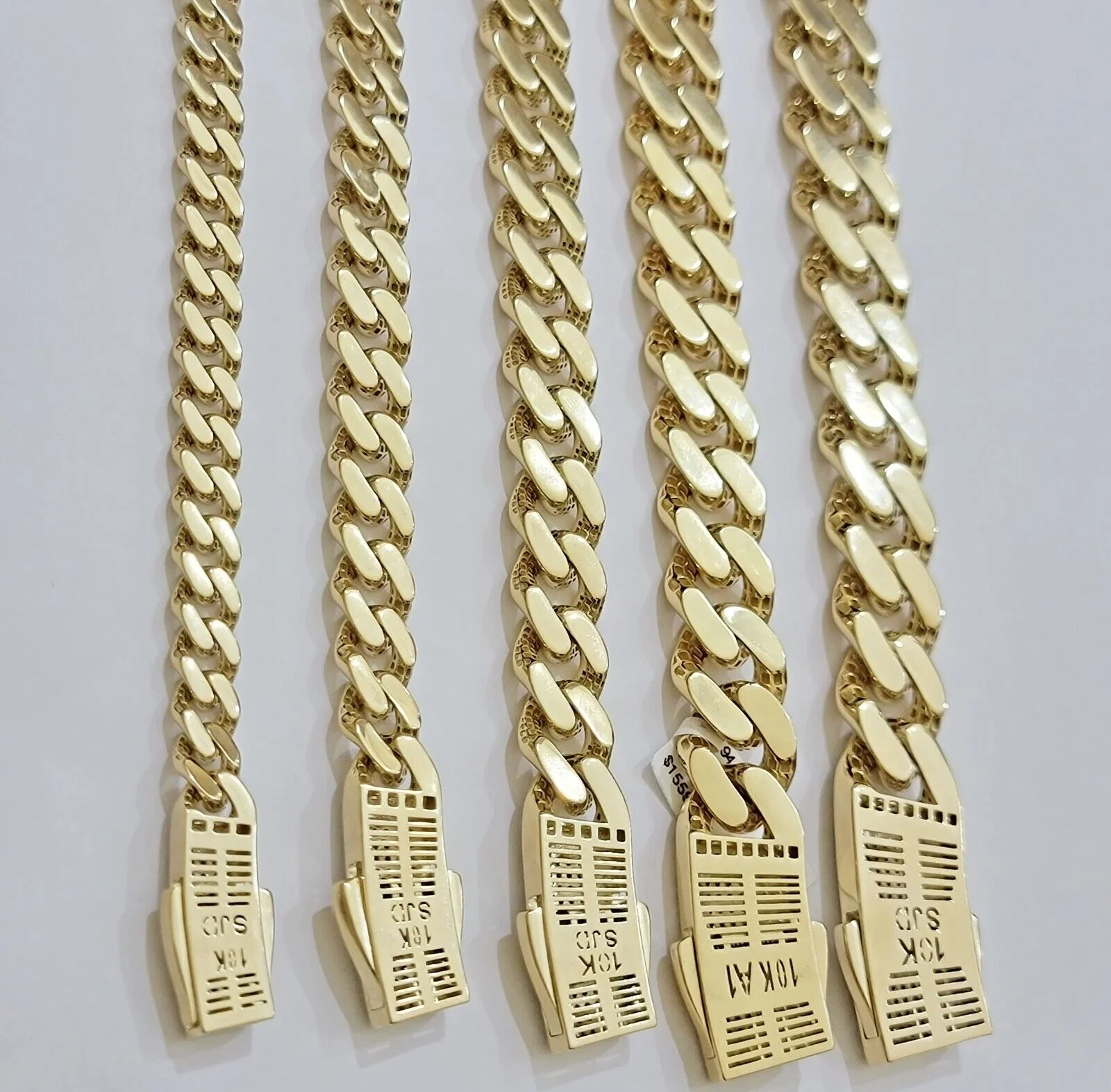 Real 10k Yellow Gold Necklace Link Chain Royal Cuban 7mm- 15mm 20 22 24 26 Inch - Image 8