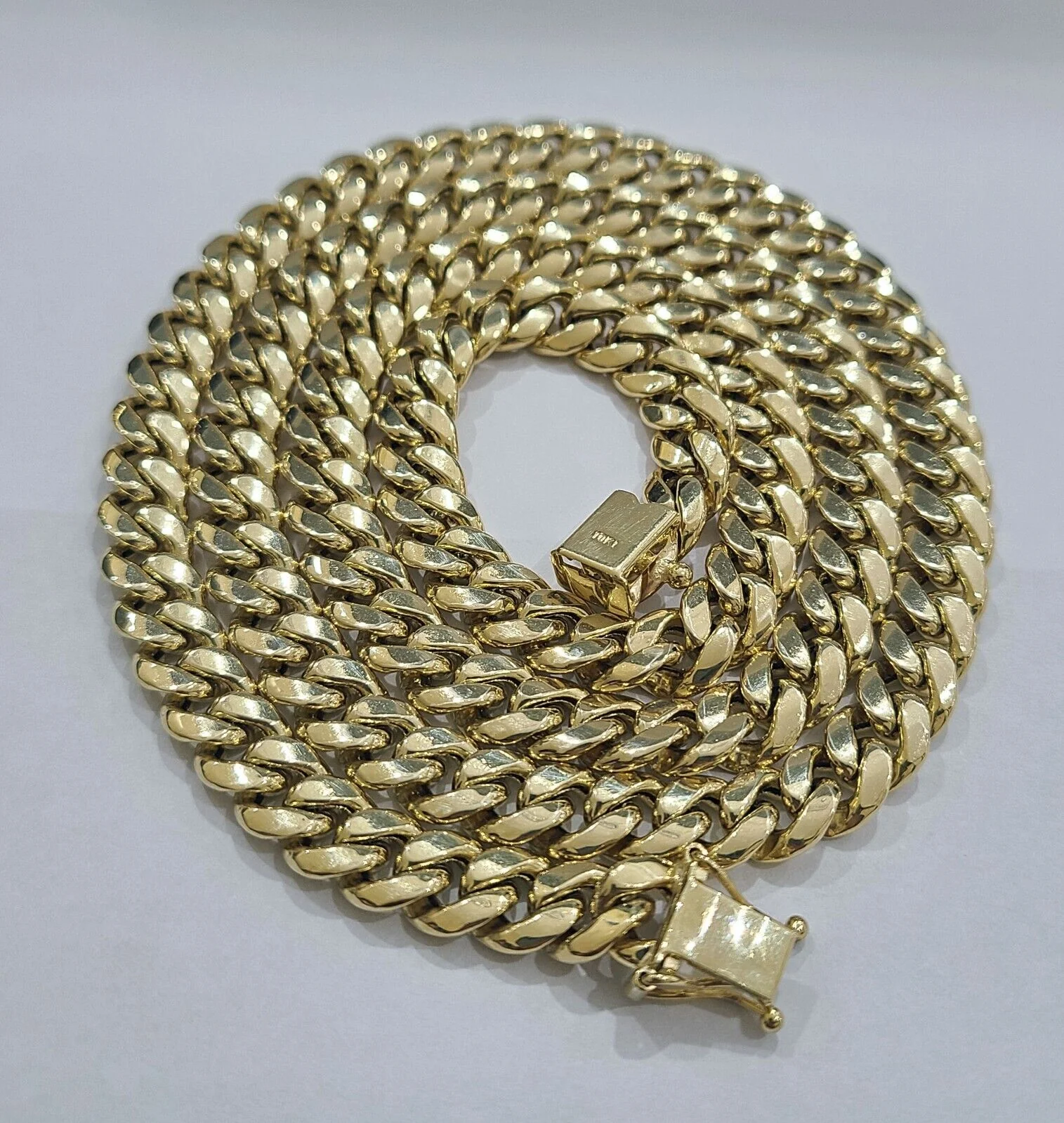 Real 10k Yellow Gold Necklace Miami Cuban Chain 8mm 26" inch 10kt Men's Chain - Image 3