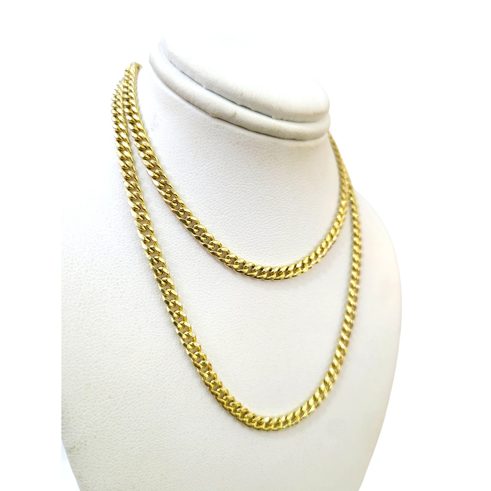 Real 10k Yellow Gold Necklace Miami Cuban Link Chain 18 Inch 2mm 10KT