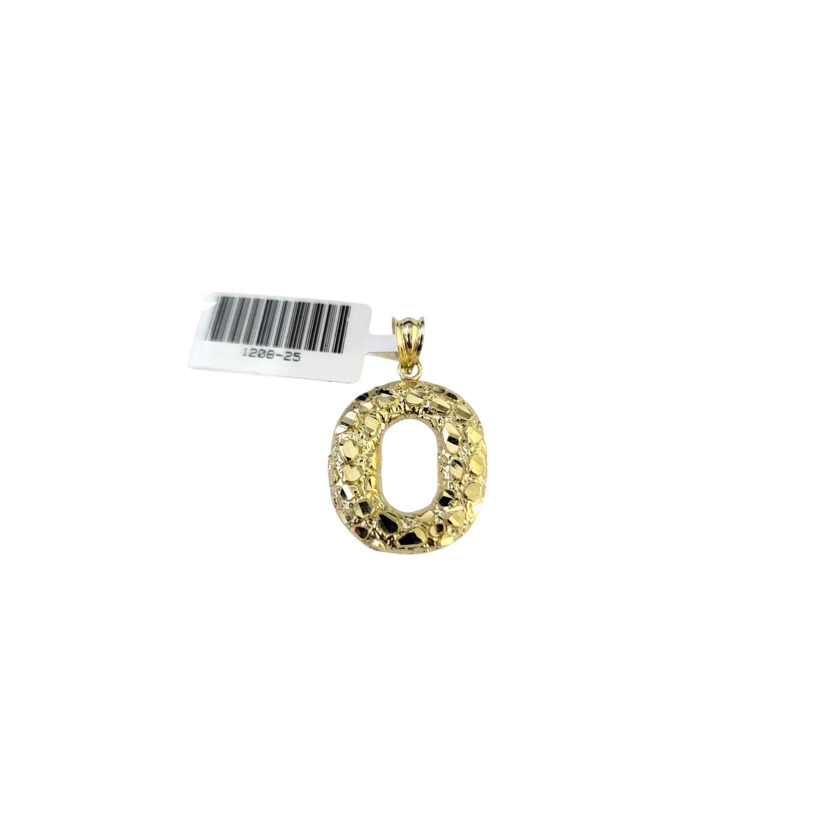 Real 10k Yellow Gold Nugget O Initial Alphabet Charm Pendant 10KT