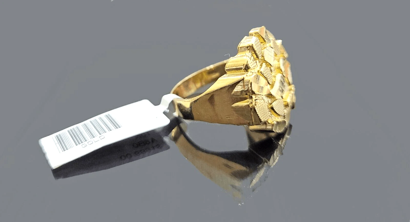 Real 10k Yellow Gold Nugget Ring Band All Sizes 10kt gold - Image 2