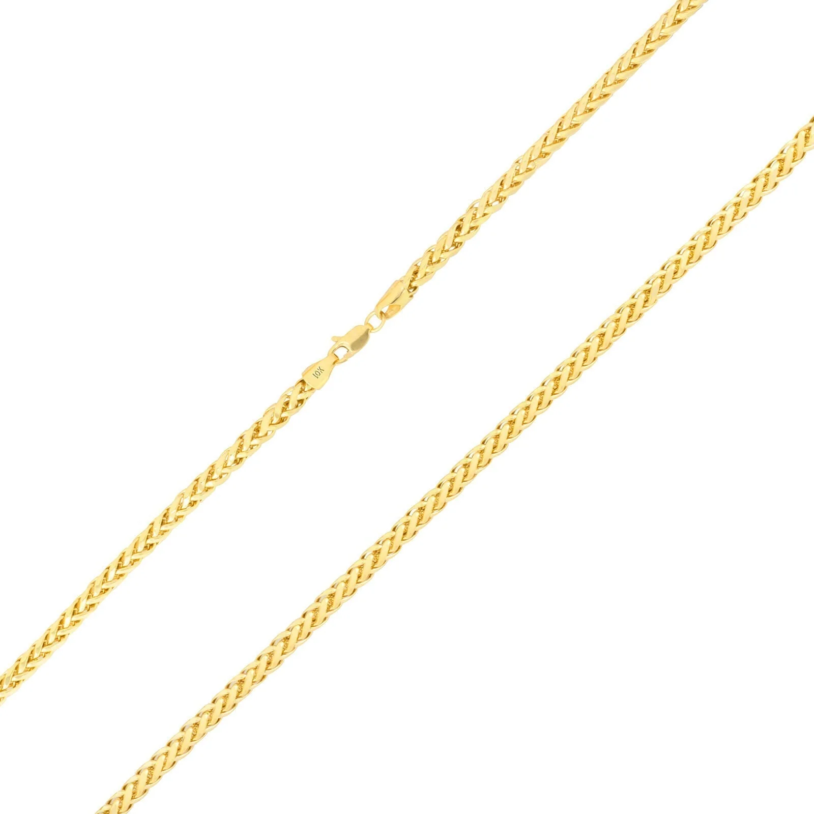 Real 10K Yellow Gold Palm Chain 4mm Necklace 20-26'' inch Lobster Lock Hollow - Image 7