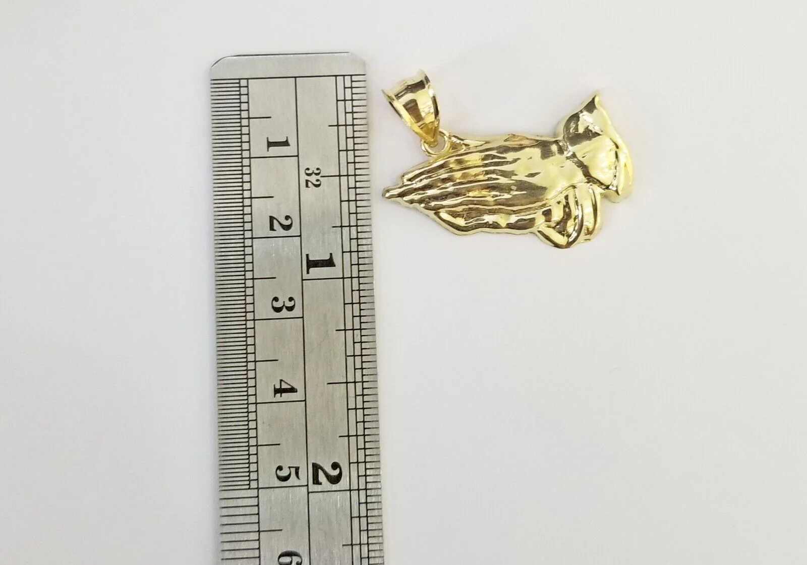 Real 10k Yellow Gold Praying Hands Charm Pendant 10kt for Chain Men Women - Image 4
