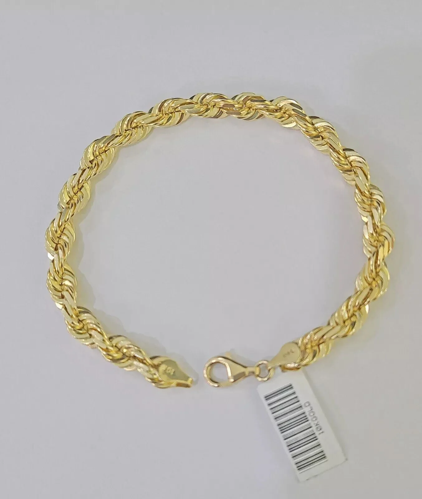 Real 10k Yellow Gold Rope Bracelet 9 Inch 5mm SOLID Diamond Cuts Men Women 10KT - Image 3