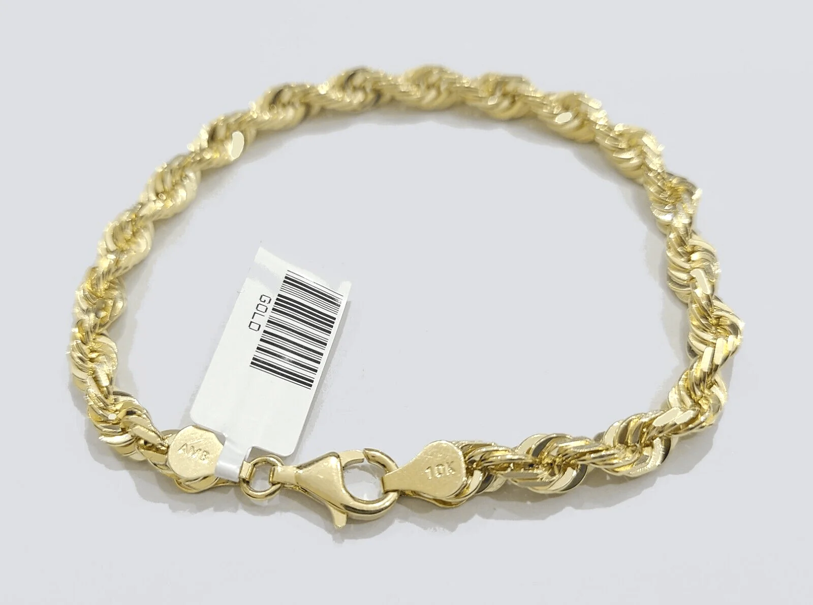 Real 10k Yellow Gold Rope Bracelet 9 Inch 5mm SOLID Diamond Cuts Men Women 10KT - Image 6