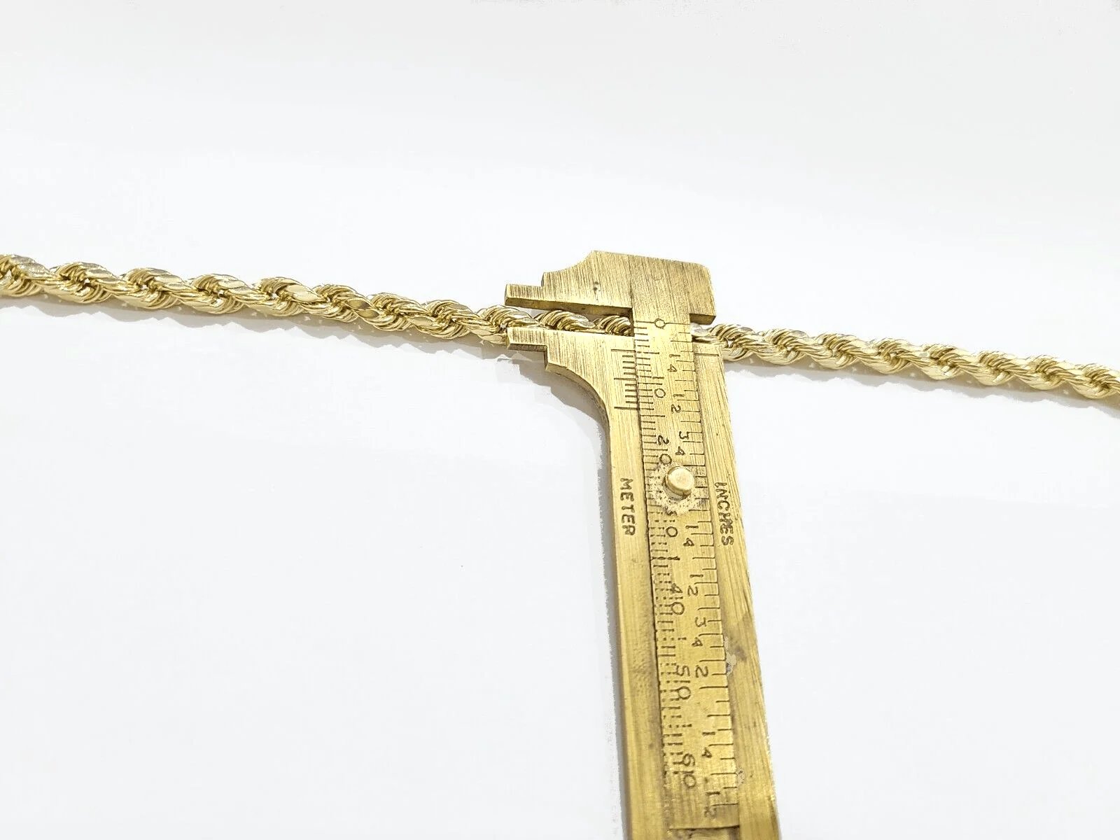 Real 10k Yellow Gold Rope Chain 22'' Necklace anchor cross charm pendant - Image 9