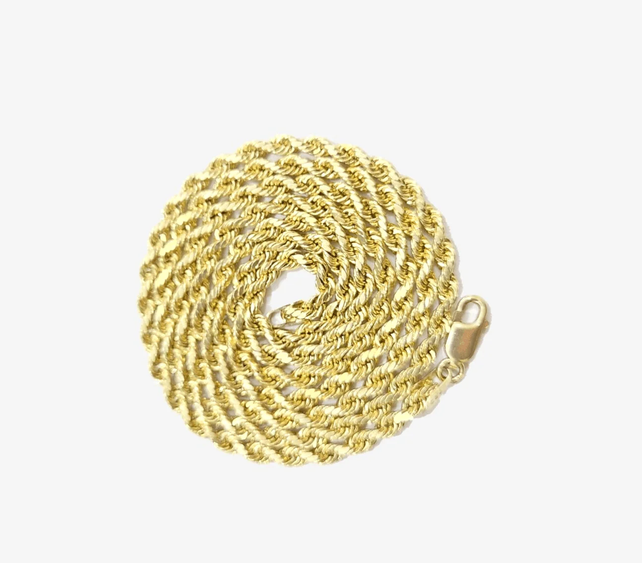 Real 10k Yellow Gold Rope Chain 24'' Necklace Praying Hand Cross Charm Pendant - Image 6