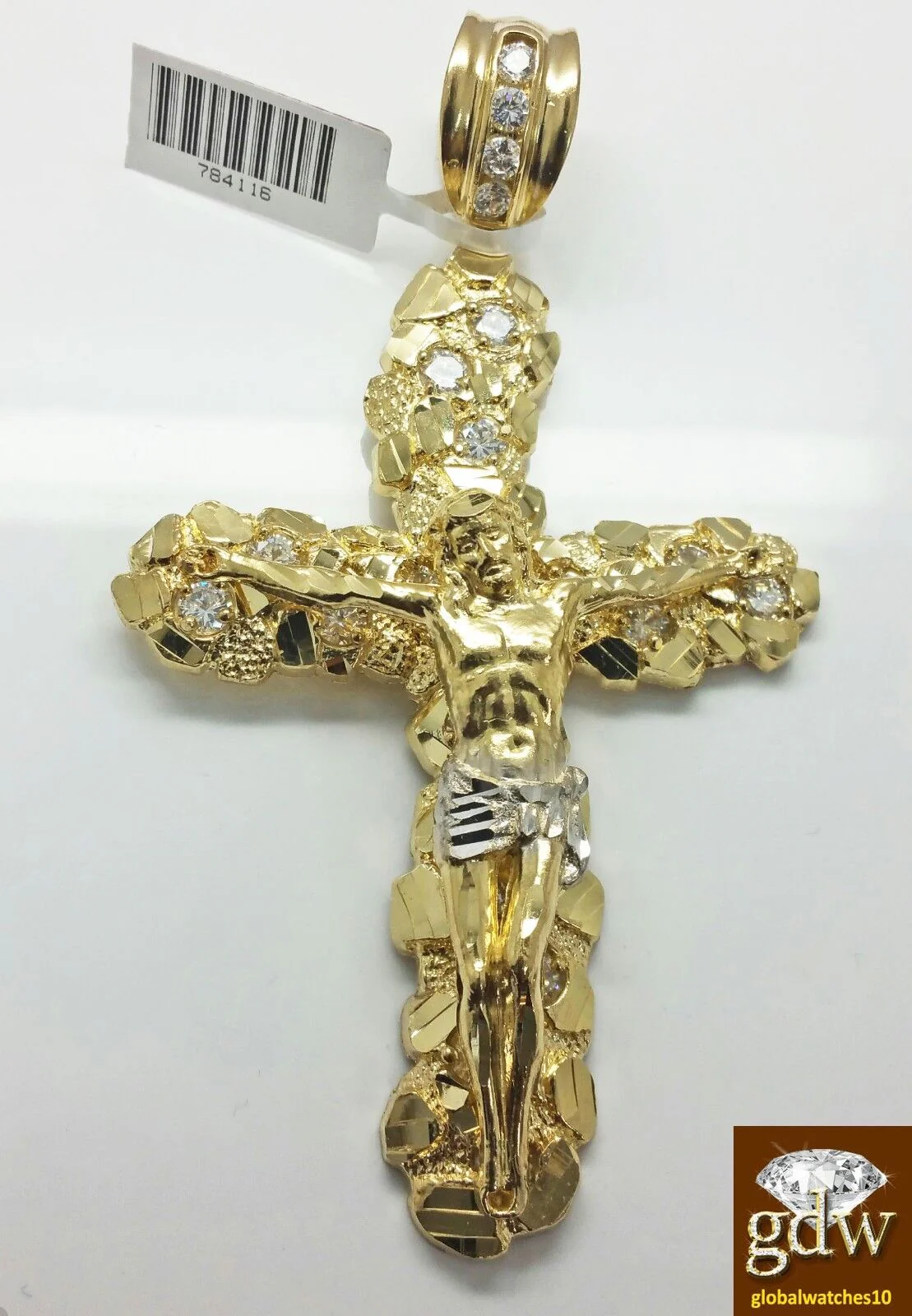 Real 10k Yellow Gold Rope Chain 26" 7mm And Real 10k Jesus Cross - Image 5