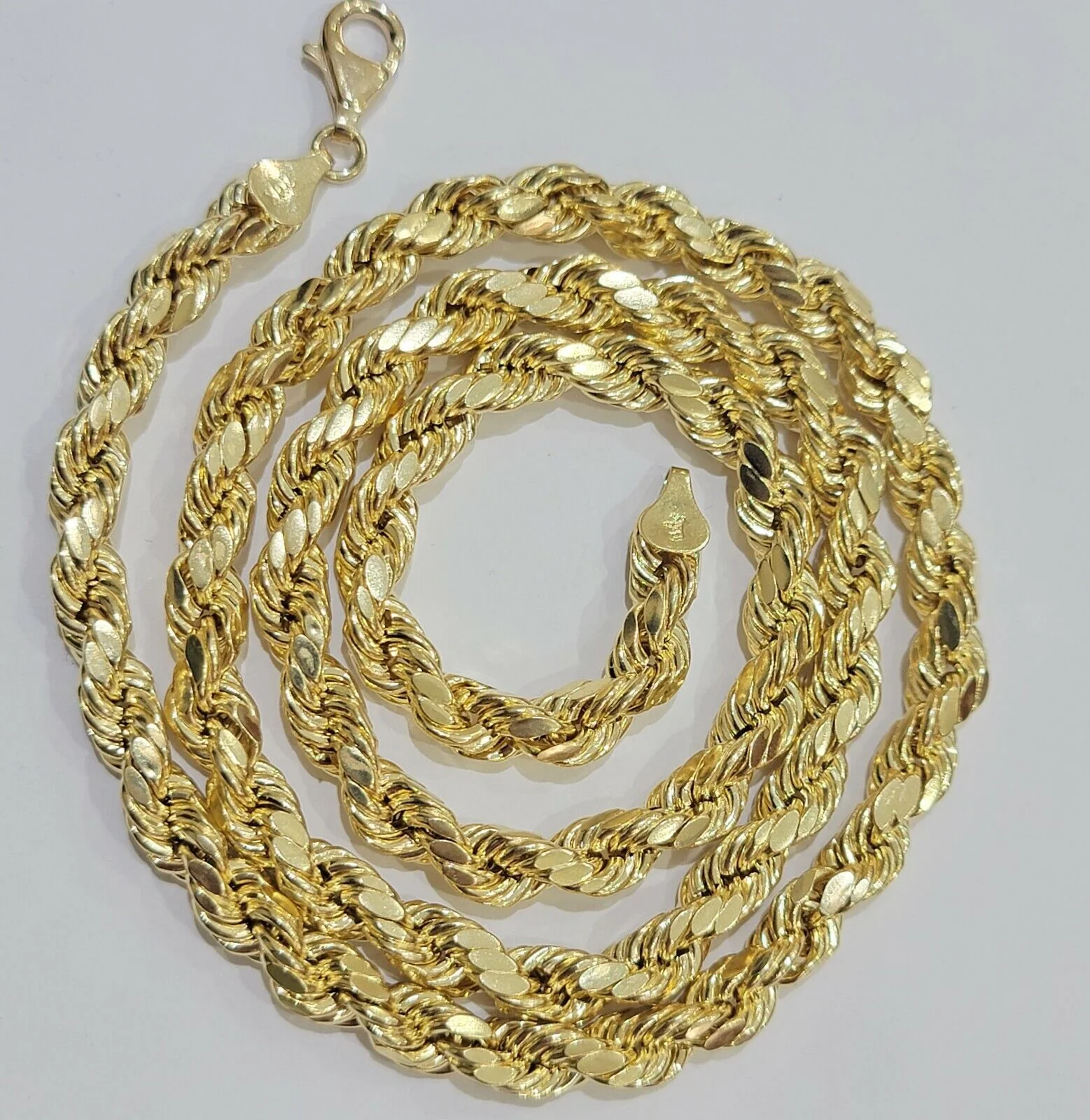 Real 10k Yellow Gold Rope Chain 26" 7mm And Real 10k Jesus Cross - Image 7