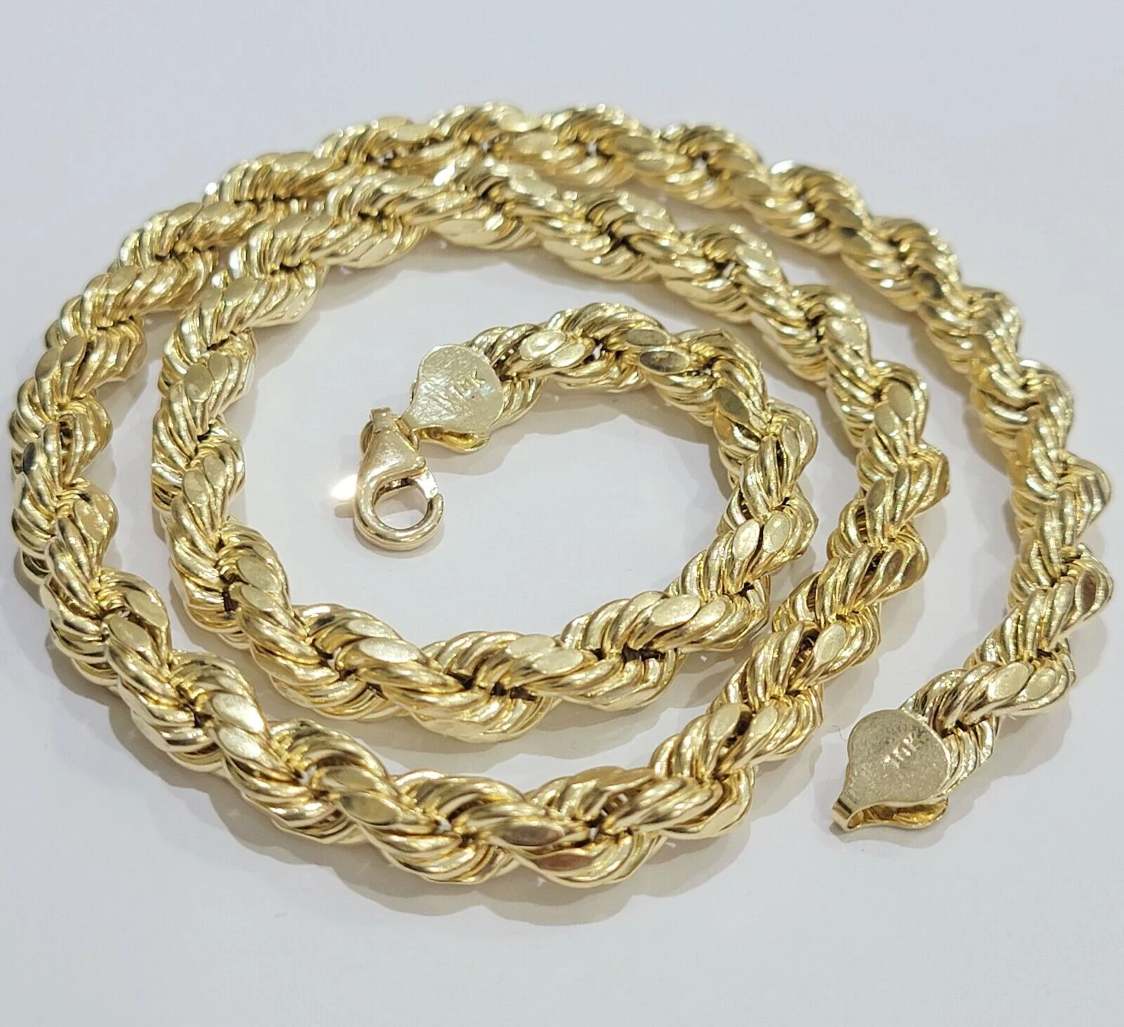 Real 10k Yellow Gold Rope Chain 28" Inch 8mm Thick Men's Necklace 10kt Gold - Image 3