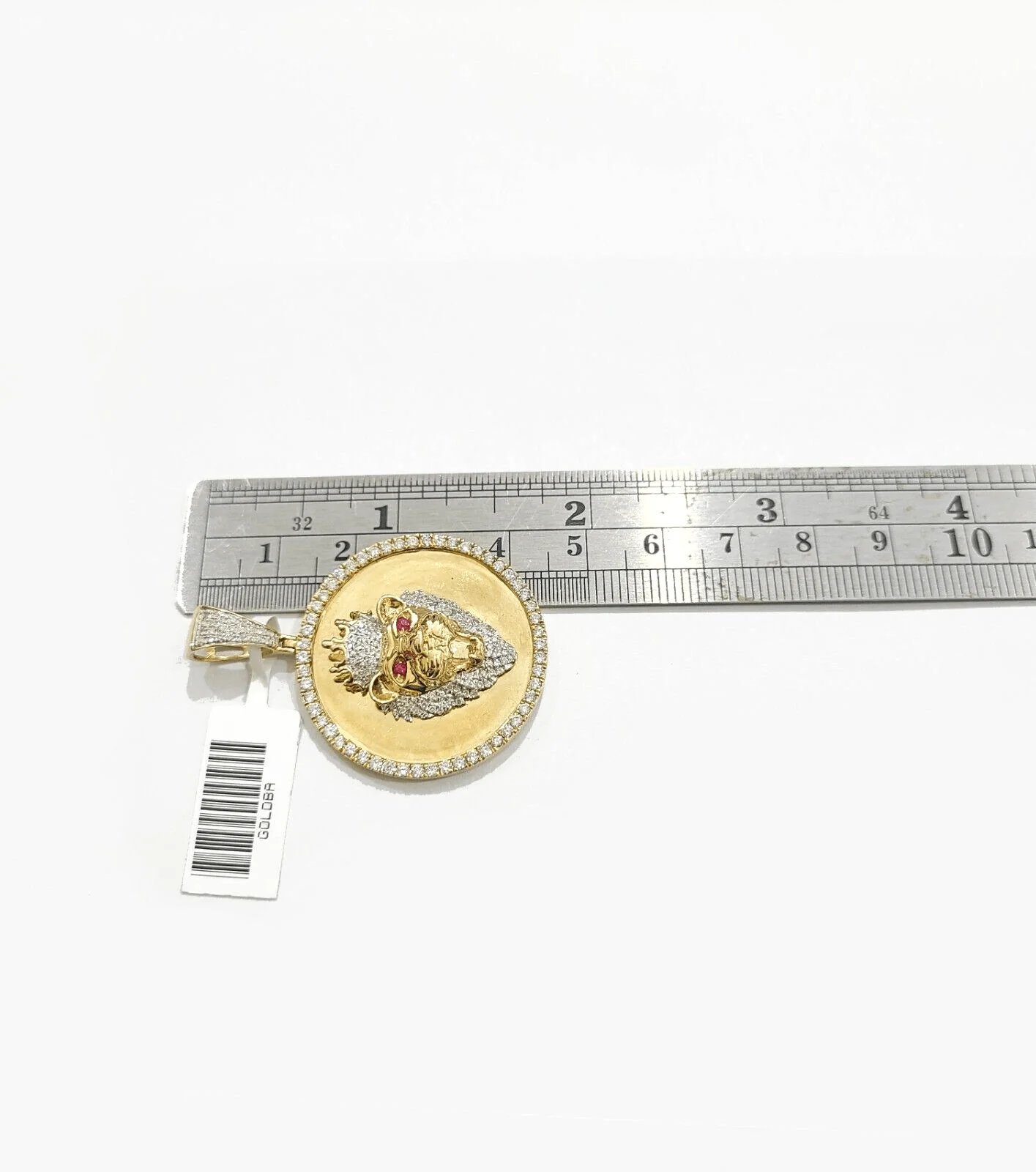 Real 10k Yellow Gold Rope Chain 28'' Necklace Lion Head Charm Diamond Pendant - Image 5