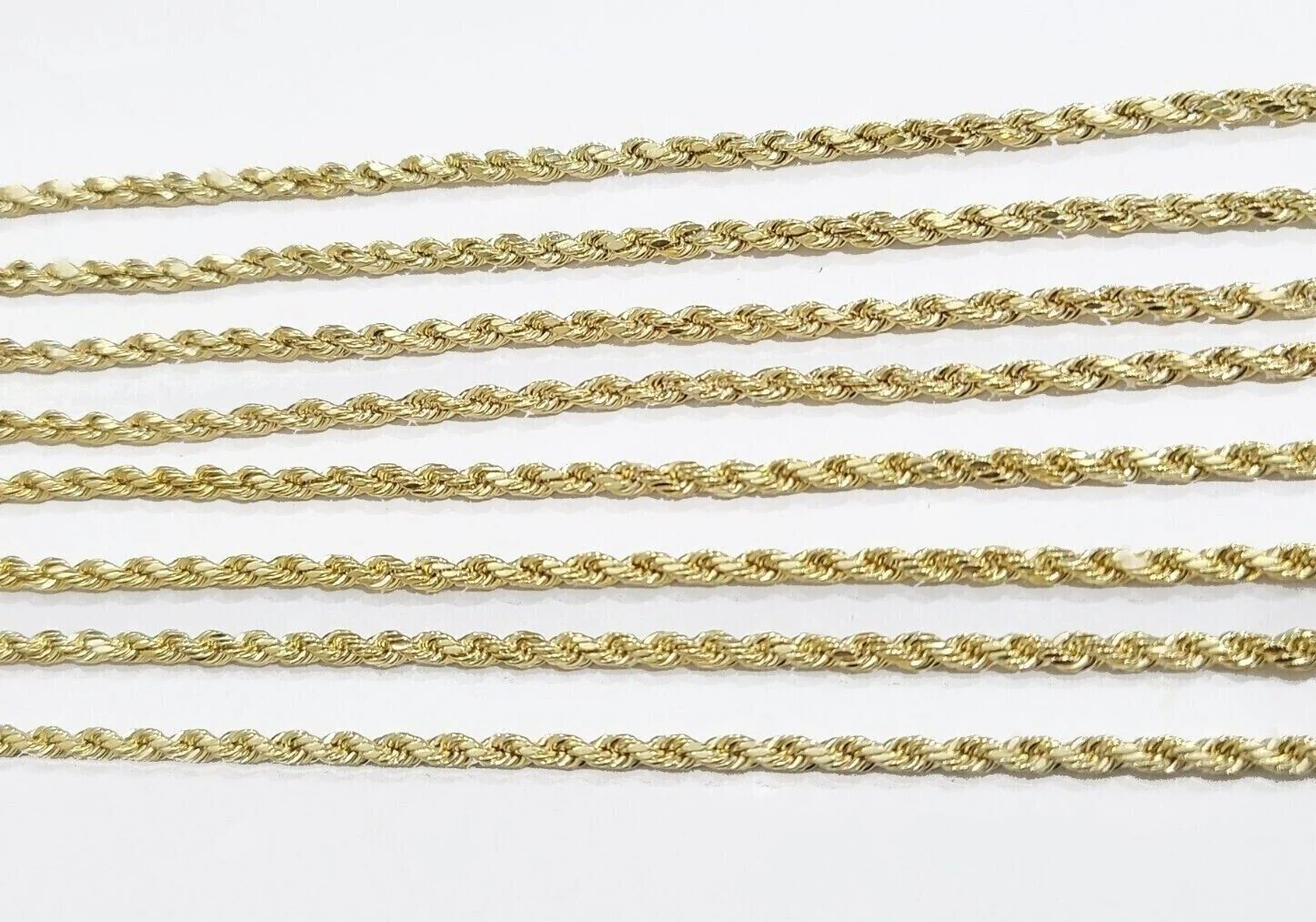 Real 10K Yellow Gold Rope Chain 2mm  Necklace  18-26'' Inches Lobster Lock 10kt - Image 4