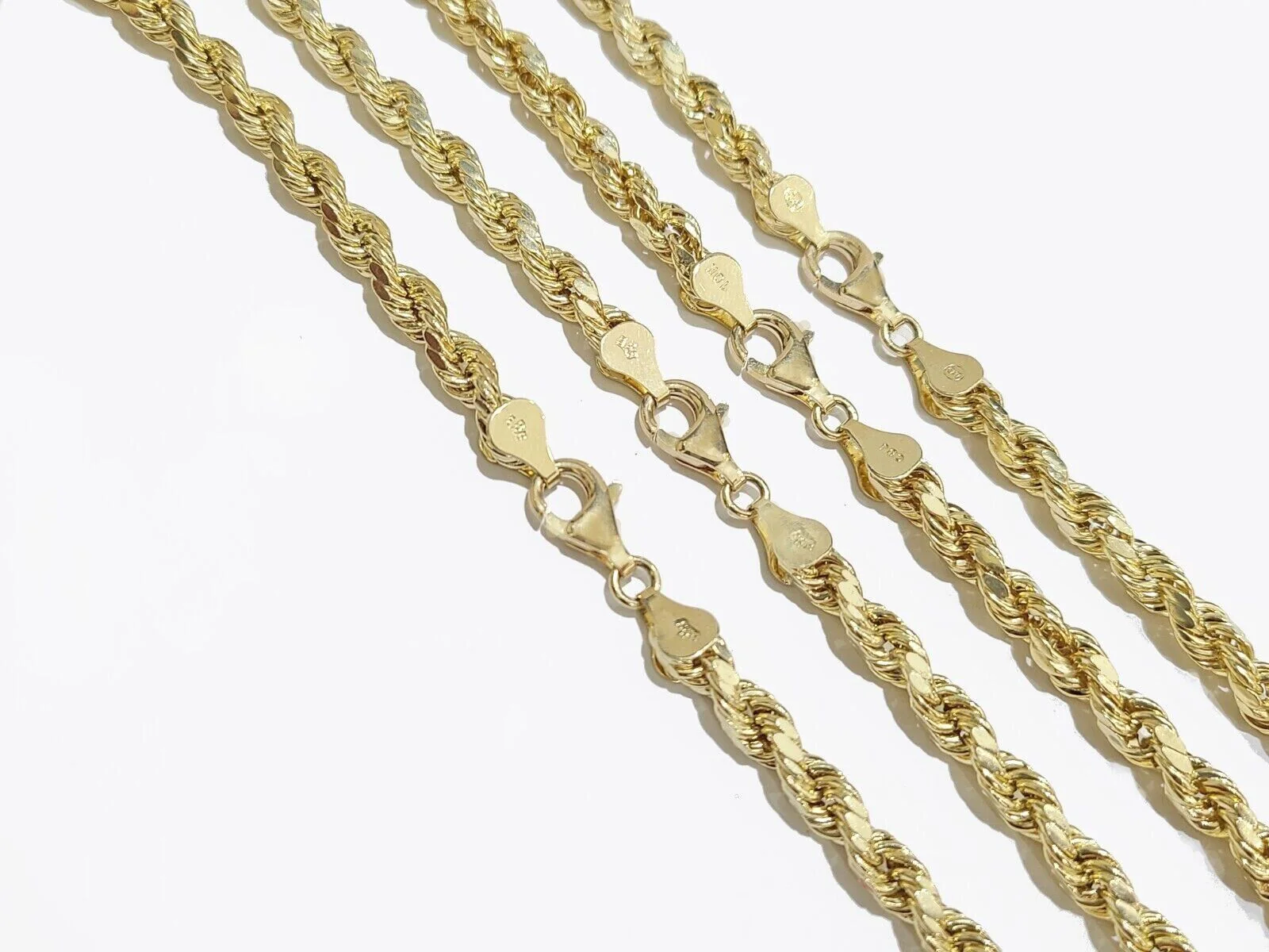 Real 10K Yellow Gold Rope Chain 8mm  Necklace  18-30'' Inches Lobster Lock 10kt - Image 3