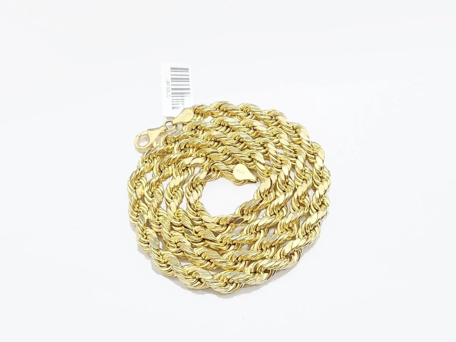 Real 10K Yellow Gold Rope Chain 8mm  Necklace  18-30'' Inches Lobster Lock 10kt - Image 4