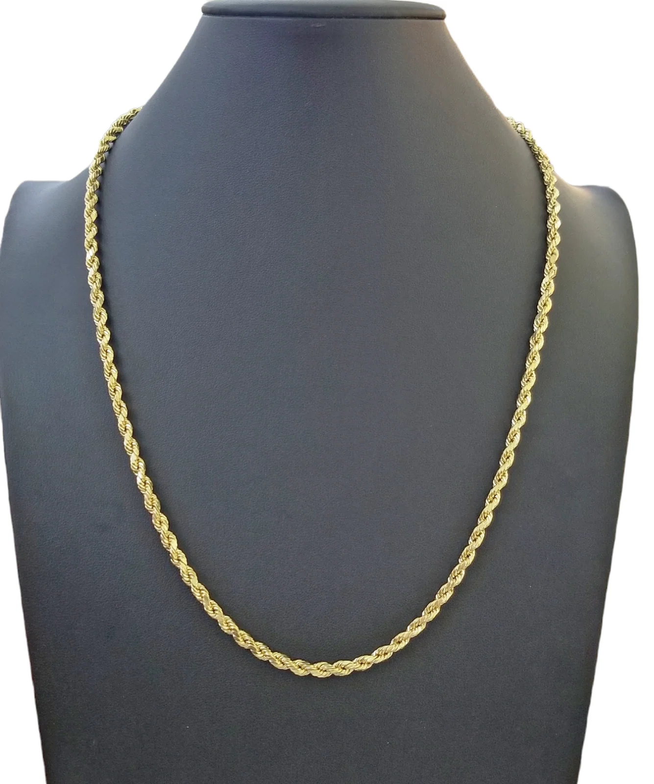 Real 10K Yellow Gold Rope Chain Necklace 26 Inch 3mm- 10mm Real 10k Men Women - Image 2