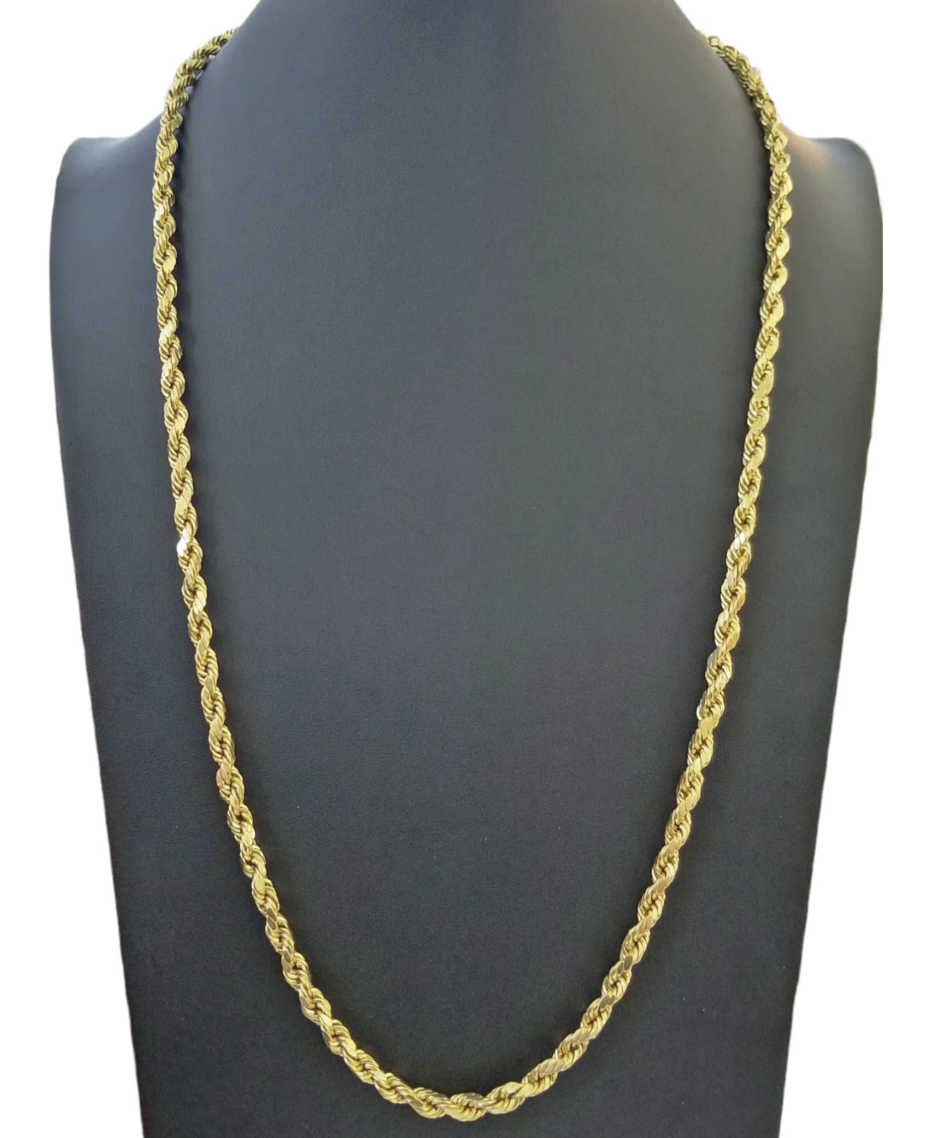 Real 10K Yellow Gold Rope Chain Necklace 26 Inch 3mm- 10mm Real 10k Men Women - Image 3