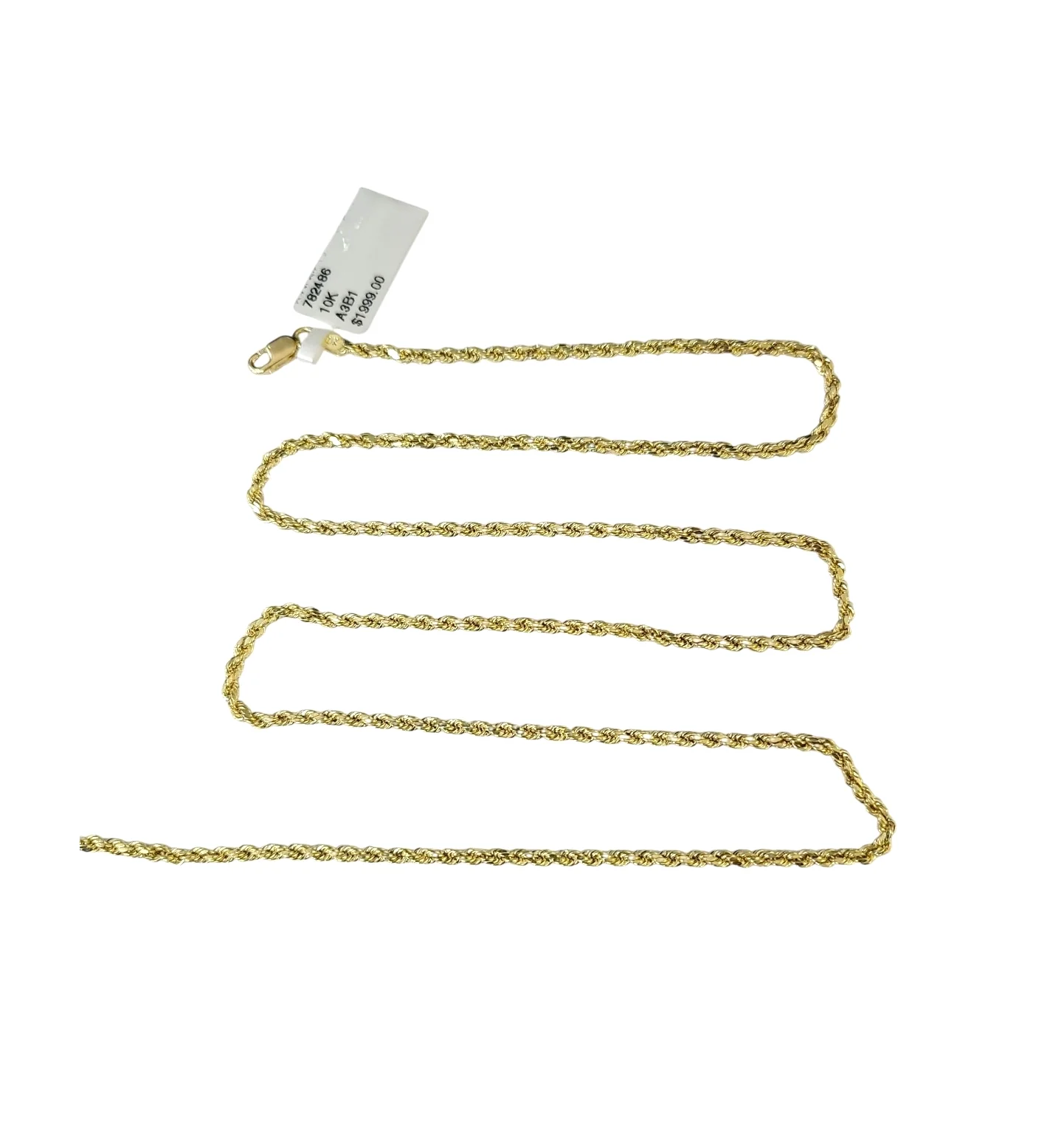 Real 10k Yellow Gold Rope Necklace Chain 2mm 18-30 Inch Diamond Cuts 10kt - Image 6