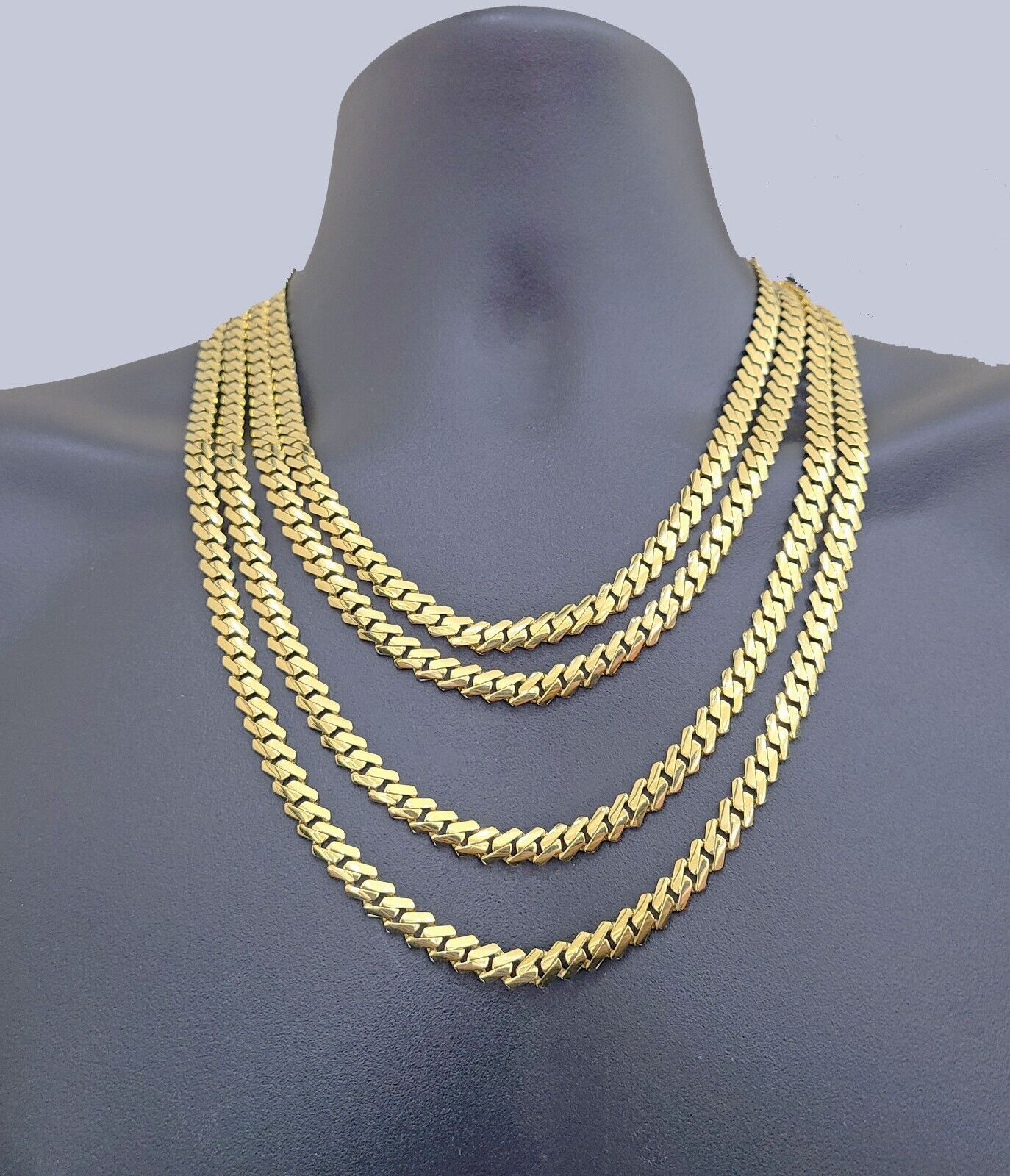 Real 10K Yellow Gold Royal Monaco Chain 8mm chain Necklace Unisex 20-26'' inches - Image 3
