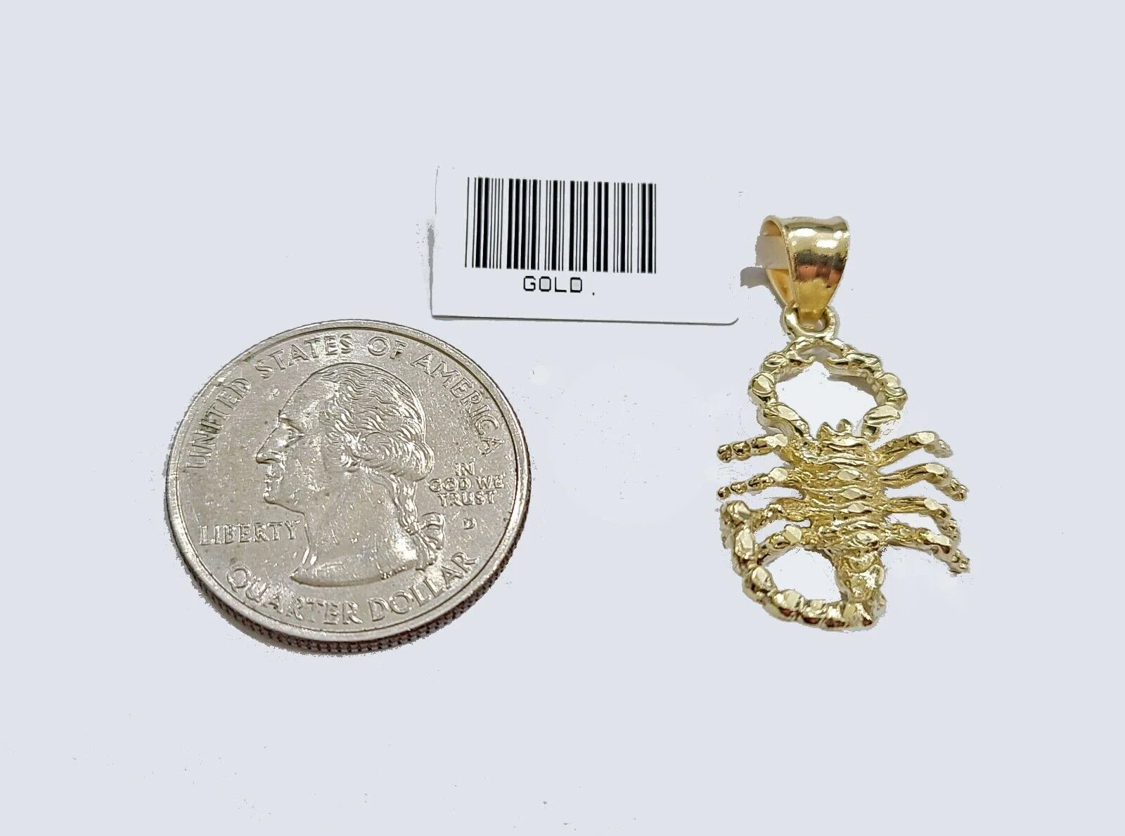 Real 10k Yellow Gold Scorpio Charm Pendant 10kt for Chain - Image 3