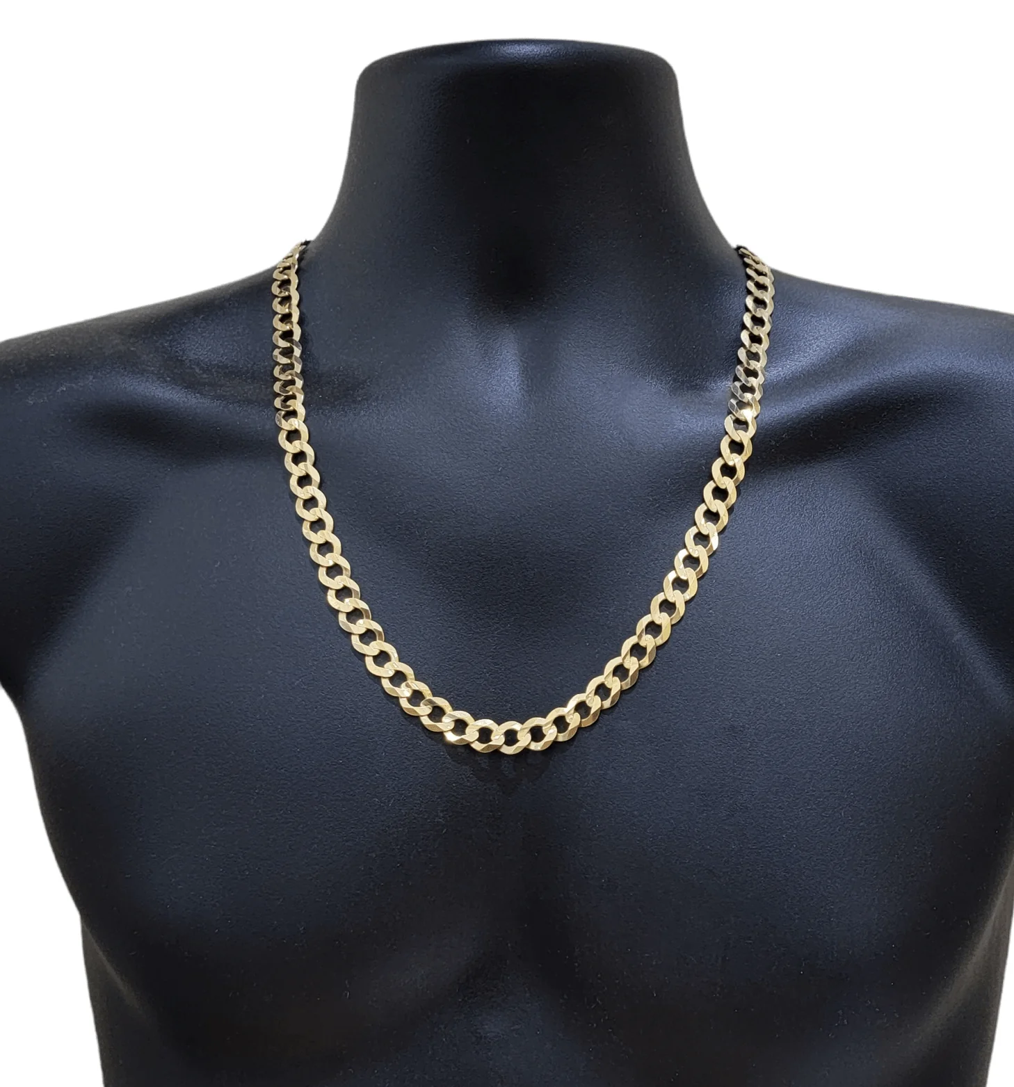 Real 10k Yellow Gold Solid Necklace Cuban Curb Link Chain 10mm 24" inch For Men - Image 4