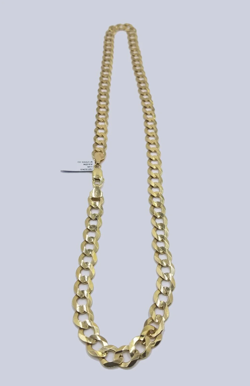 Real 10k Yellow Gold Solid Necklace Cuban Curb Link Chain 10mm 24" inch For Men - Image 7