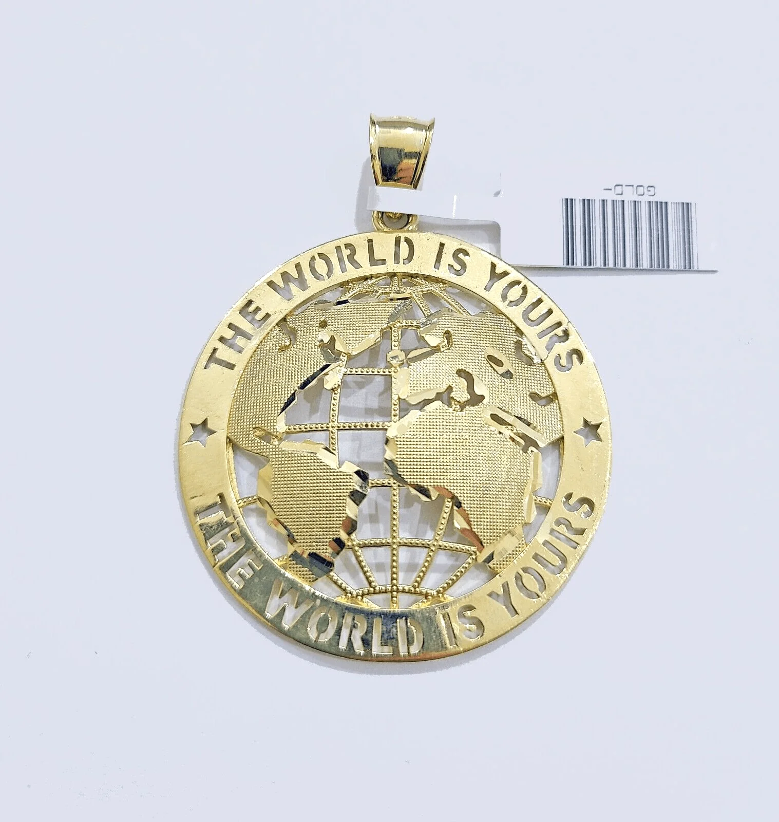 Real 10k Yellow Gold  The World is yours Charm Pendant 10kt for Chain - Image 3