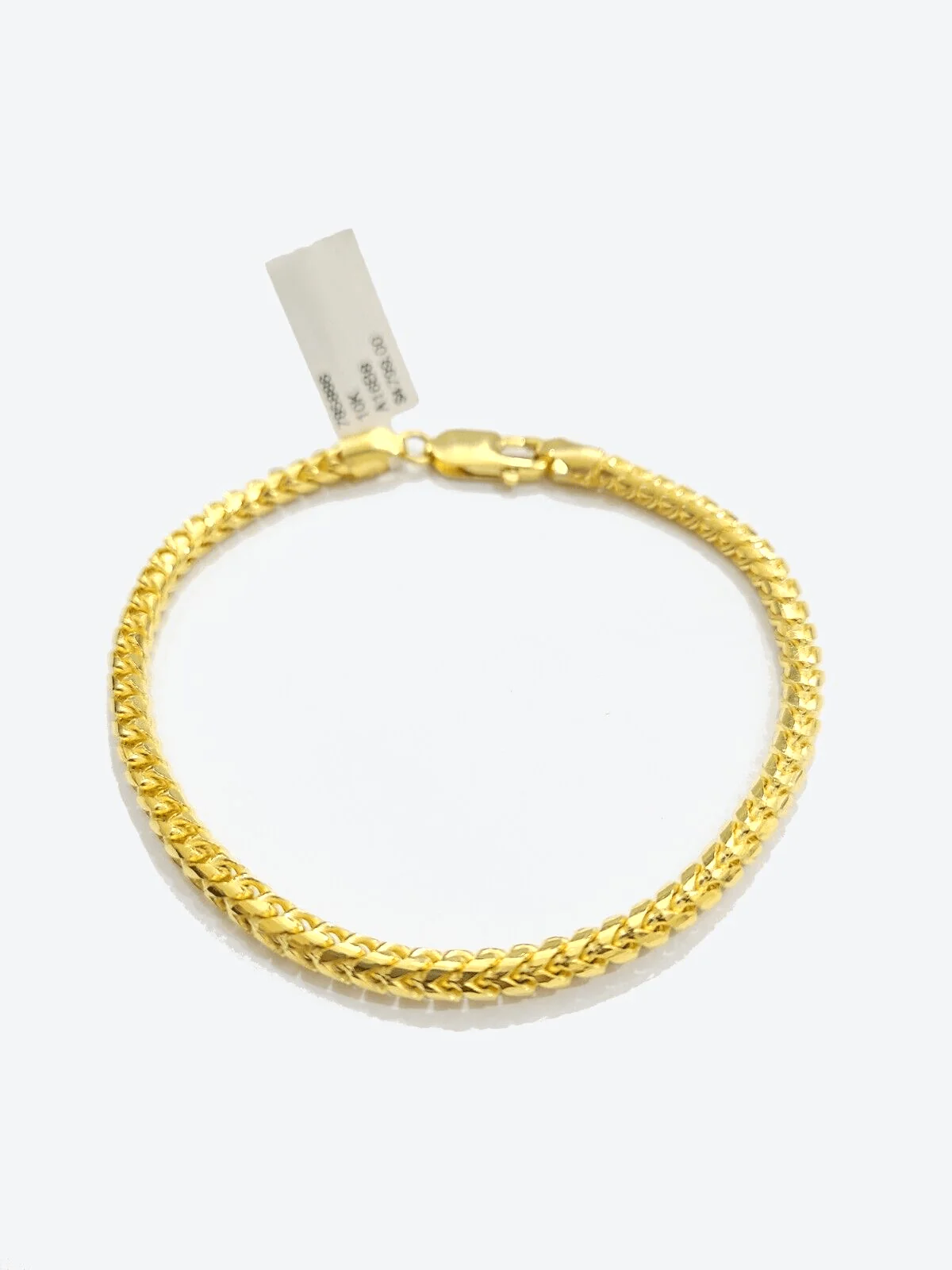 Real 10kt Solid Yellow Gold Franco Bracelet Unisex 8'' Inches 4mm - Image 2