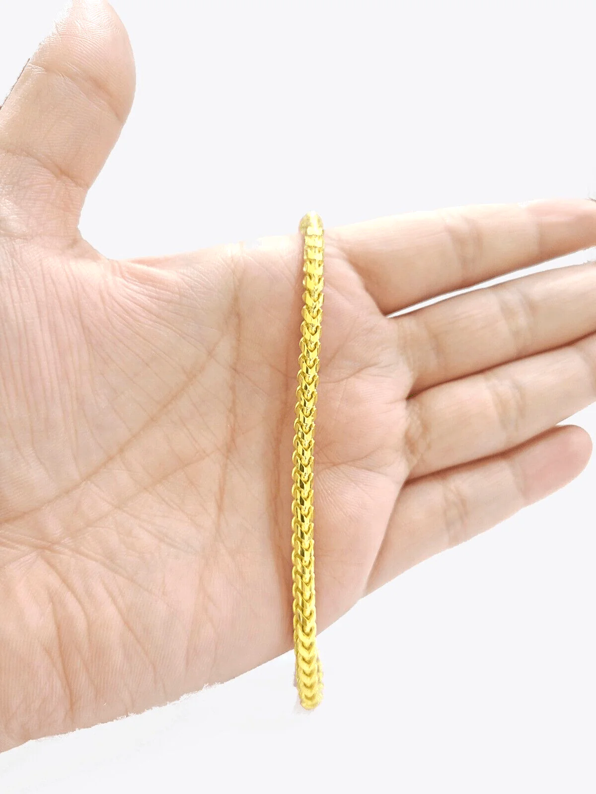 Real 10kt Solid Yellow Gold Franco Bracelet Unisex 8'' Inches 4mm - Image 5