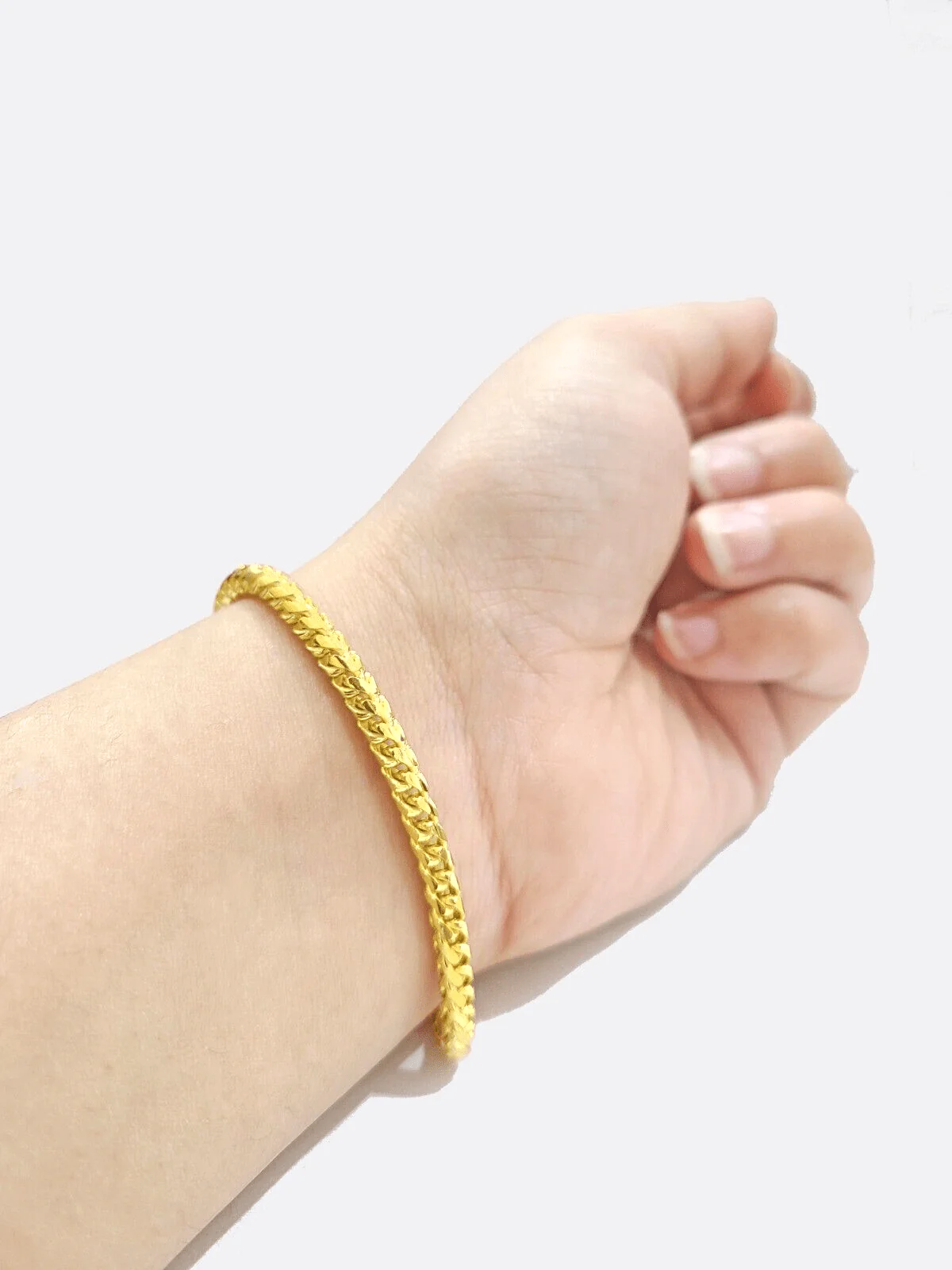 Real 10kt Solid Yellow Gold Franco Bracelet Unisex 8'' Inches 4mm - Image 7
