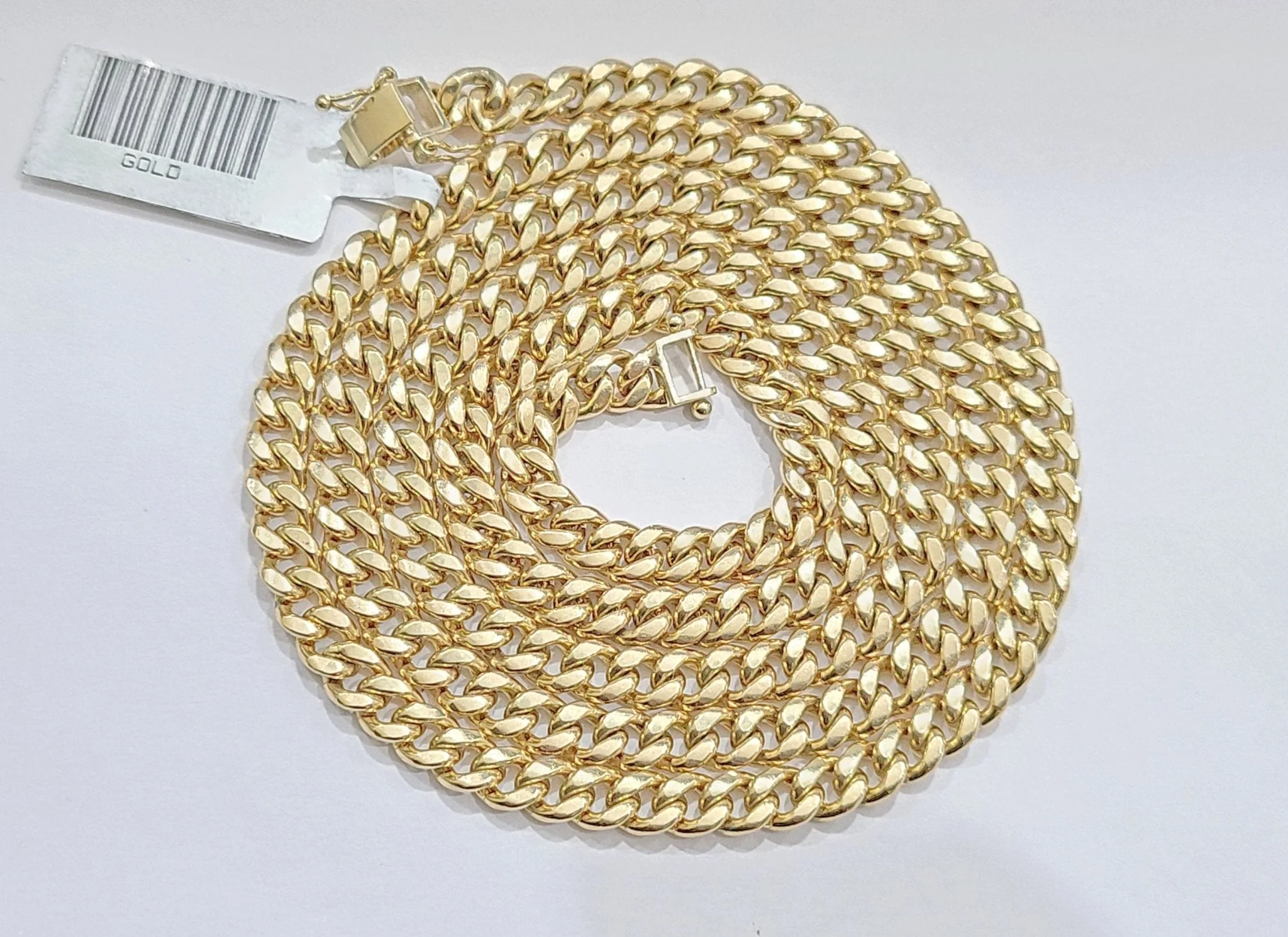 Real 10kt Yellow Gold Miami Cuban Link Chain 10k Necklace 18 Inches 4mm Box Lock - Image 2