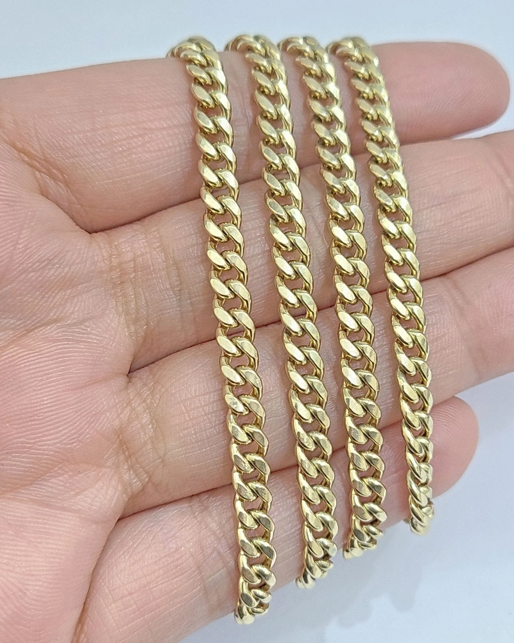 Real 10kt Yellow Gold Miami Cuban Link Chain 10k Necklace 22 Inches 4mm Box Lock - Image 5