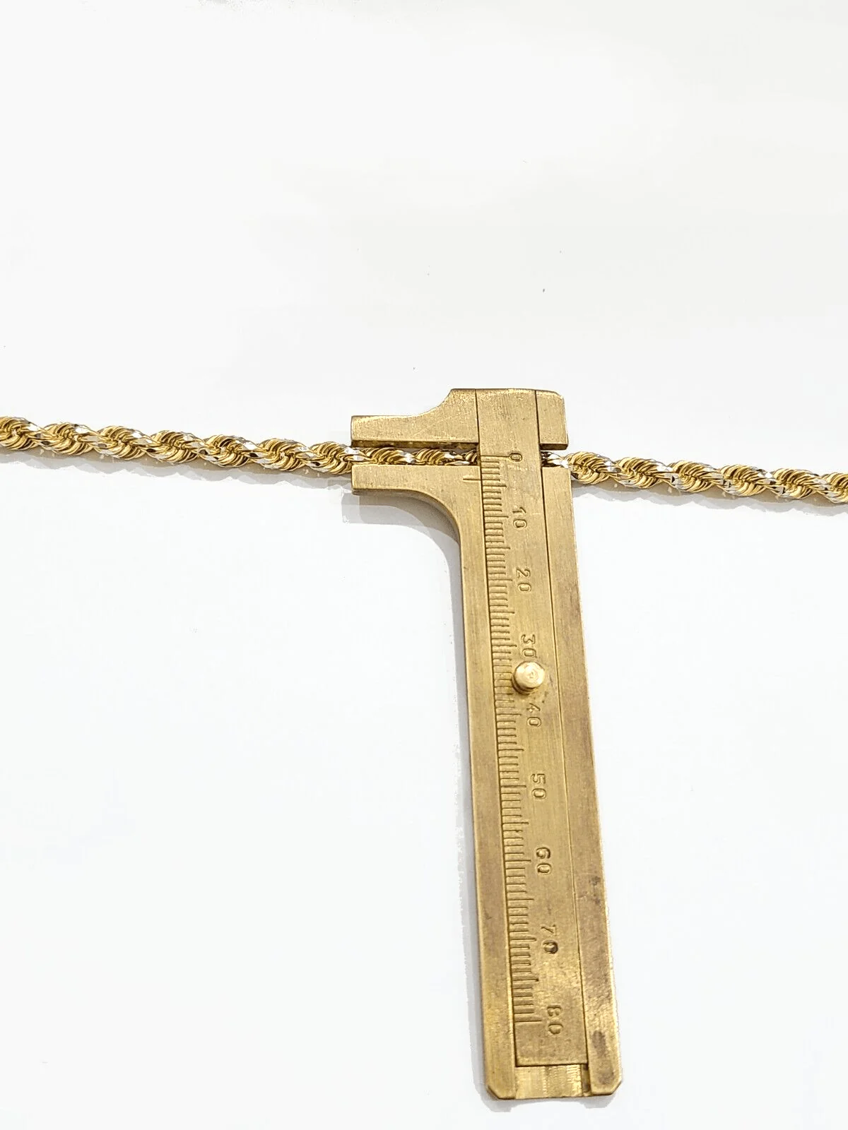 Real 10kt Yellow Gold Rope Bracelet Solid link 8 Inches 4mm Diamond Cut Two-Tone - Image 6