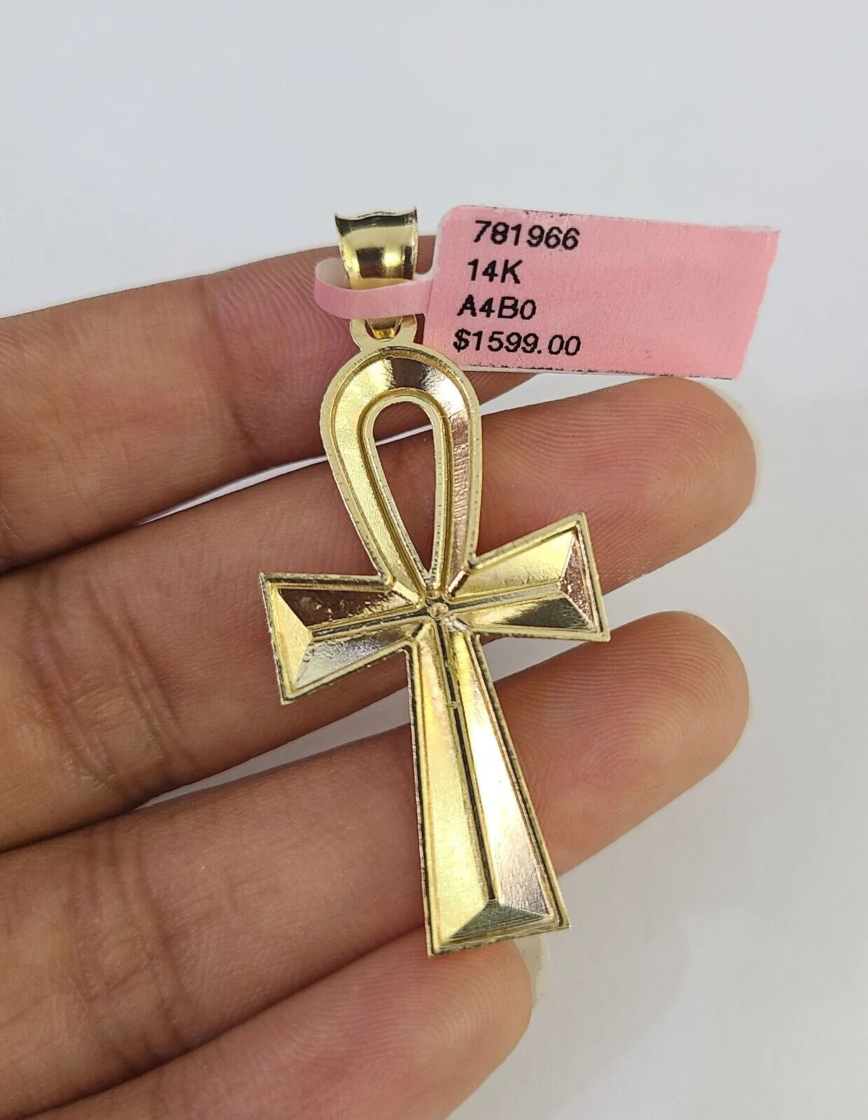 Real 14k Chain Cross Charm Set Miami Cuban Link 4mm Necklace Pendant Yellow Gold - Image 7