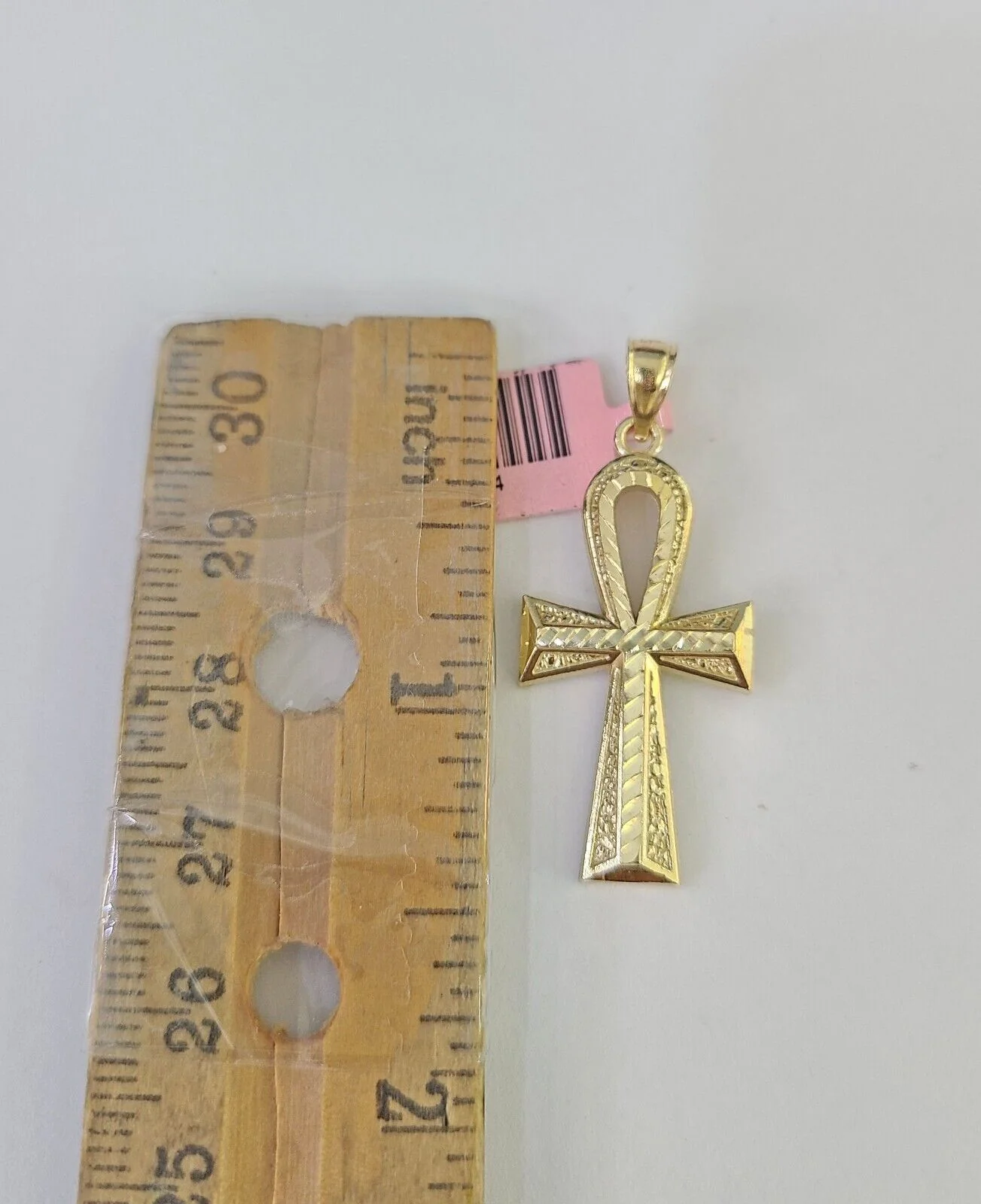 Real 14k Chain Cross Charm Set Miami Cuban Link 4mm Necklace Pendant Yellow Gold - Image 4