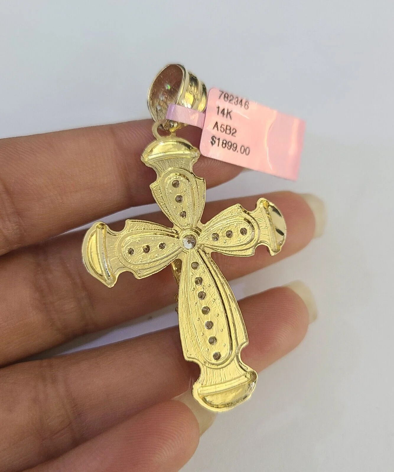 Real 14k Chain Cross Charm Set Miami Cuban Link 5mm 18"-30" Necklace Pendant - Image 7