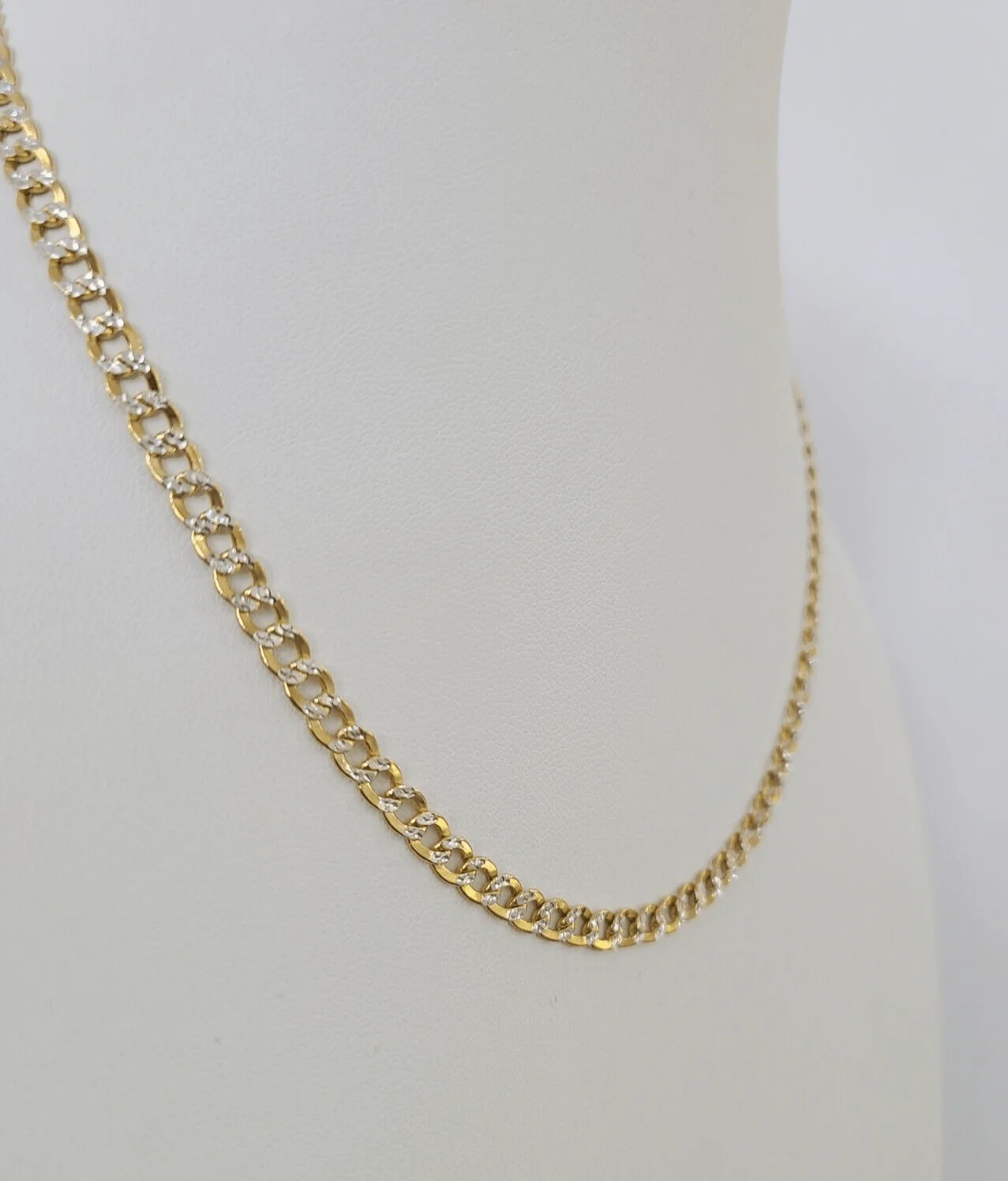 REAL 14k Cuban Curb Link Necklace Chain 4mm 16 inches Diamond Cuts 14kt - Image 2