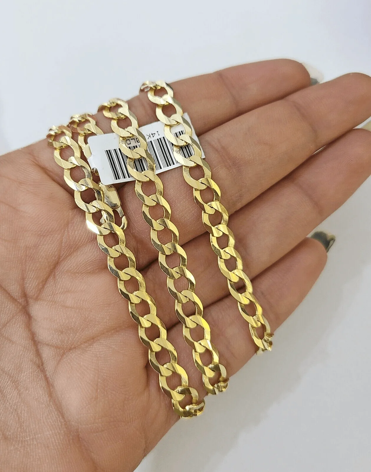 REAL 14k Cuban Curb Link necklace Yellow gold chain 20 inches 6mm 14kt - Image 3