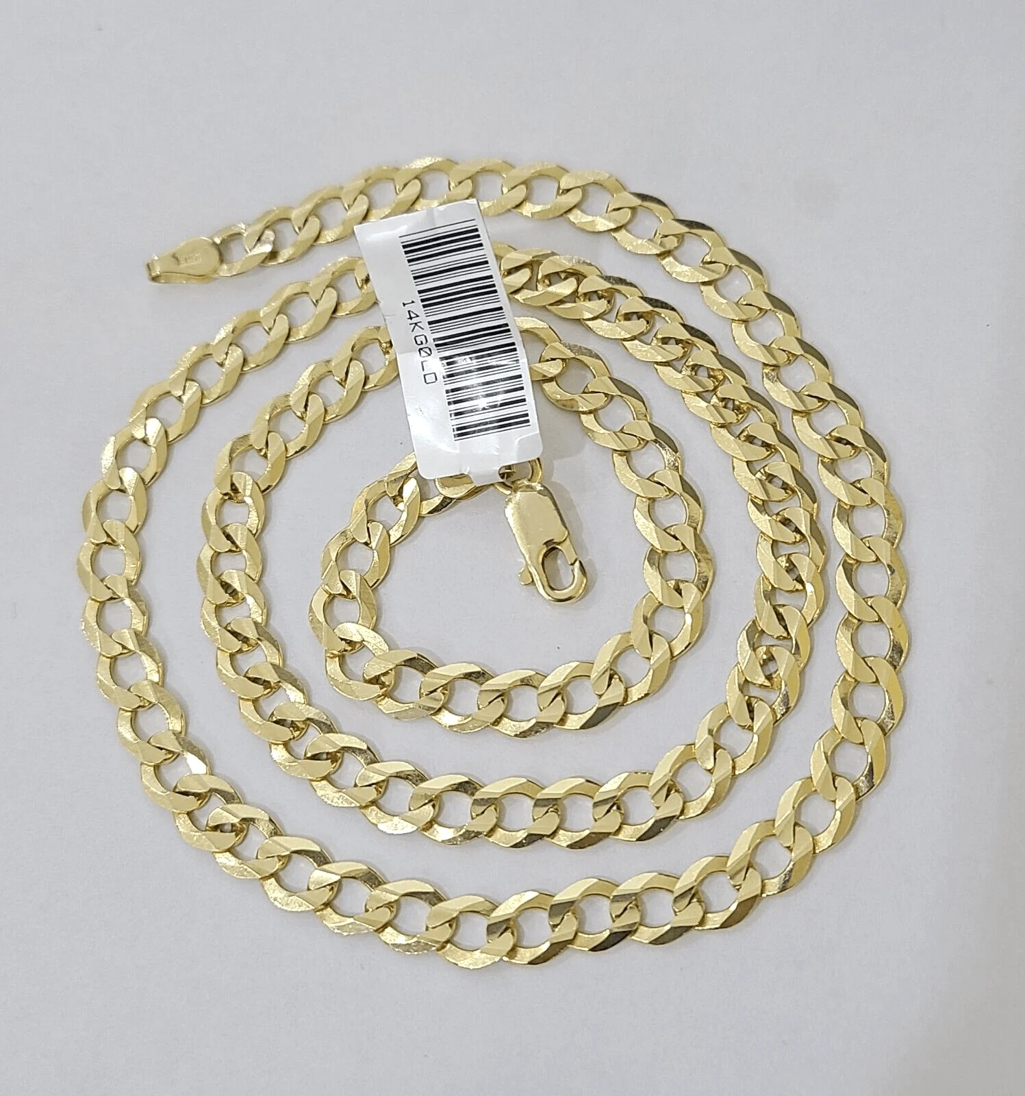 REAL 14k Cuban Curb Link necklace Yellow gold chain 20 inches 6mm 14kt - Image 4