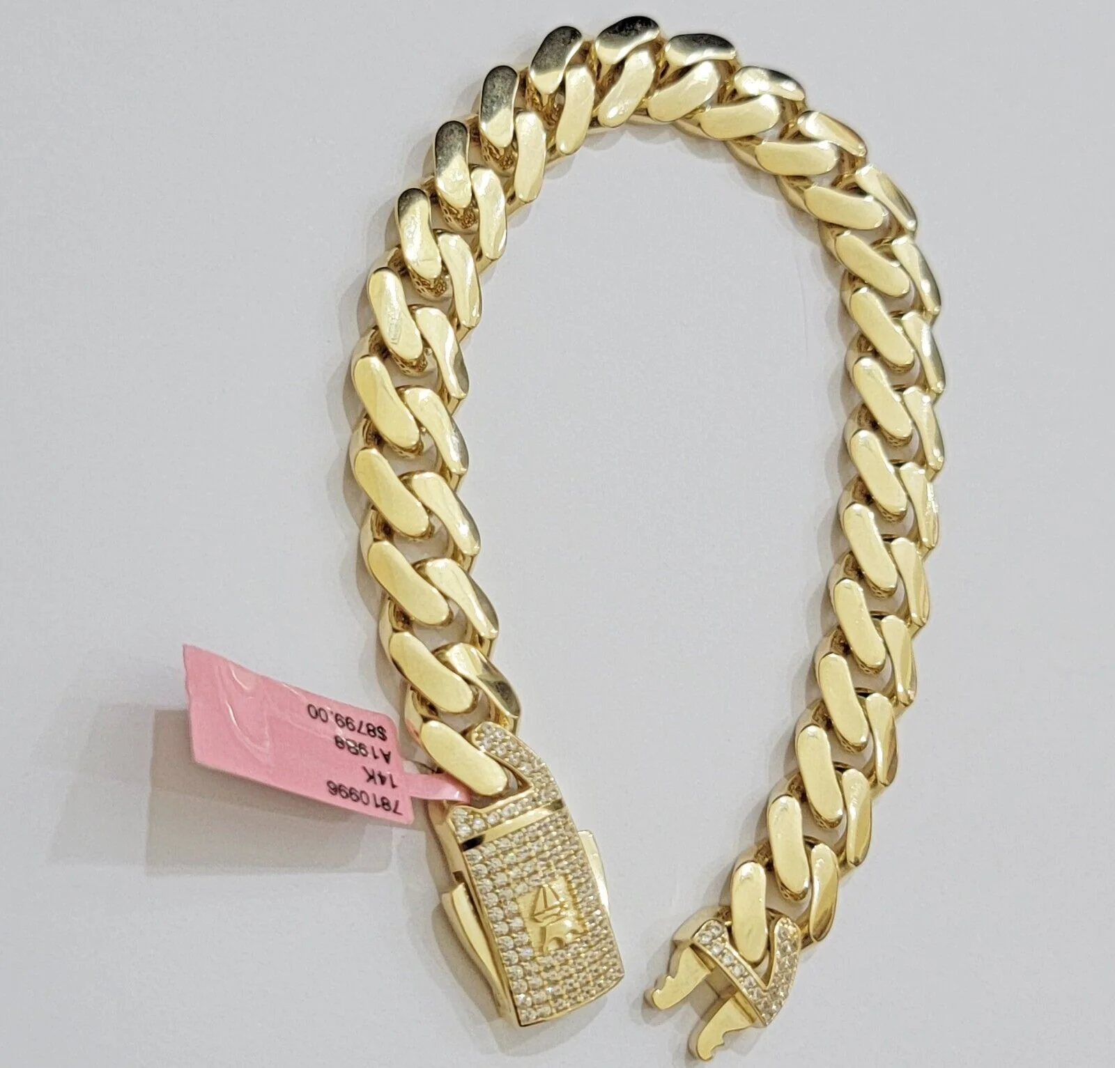 Real 14k Gold Bracelet 11mm Miami Cuban Link 7.5 inch Men Women 14kt Yellow Gold - Image 8