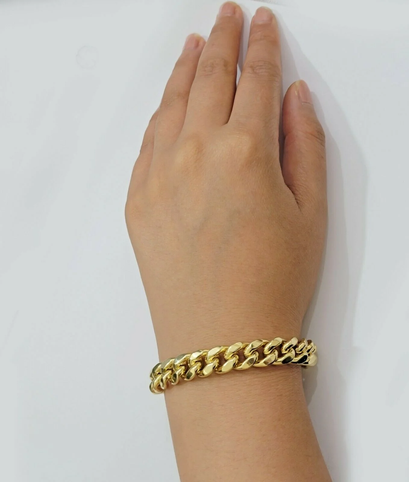 Real 14k Gold Bracelet 11mm Miami Cuban Link 8.5" ,Box Clasp, Men's 14kt ,STRONG - Image 9