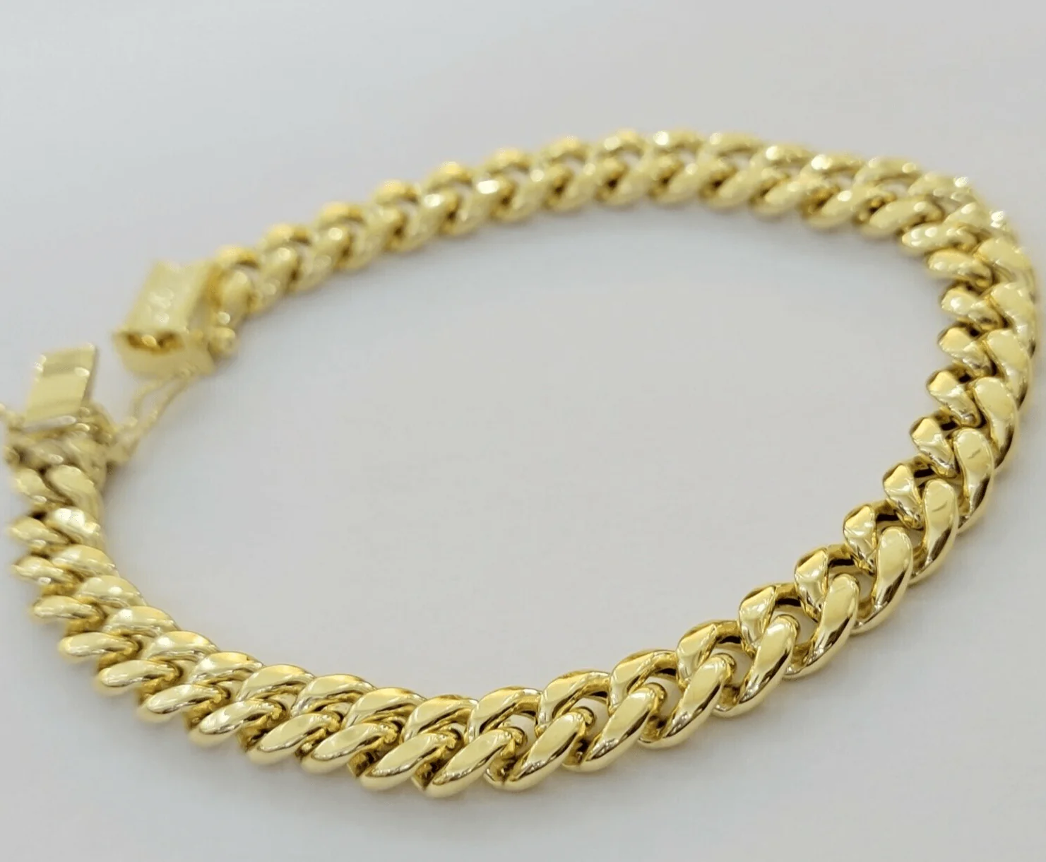 Real 14k Gold Bracelet 8mm 7 inch Miami Cuban Link Box Clasp Strong 14KT LADIES - Image 6