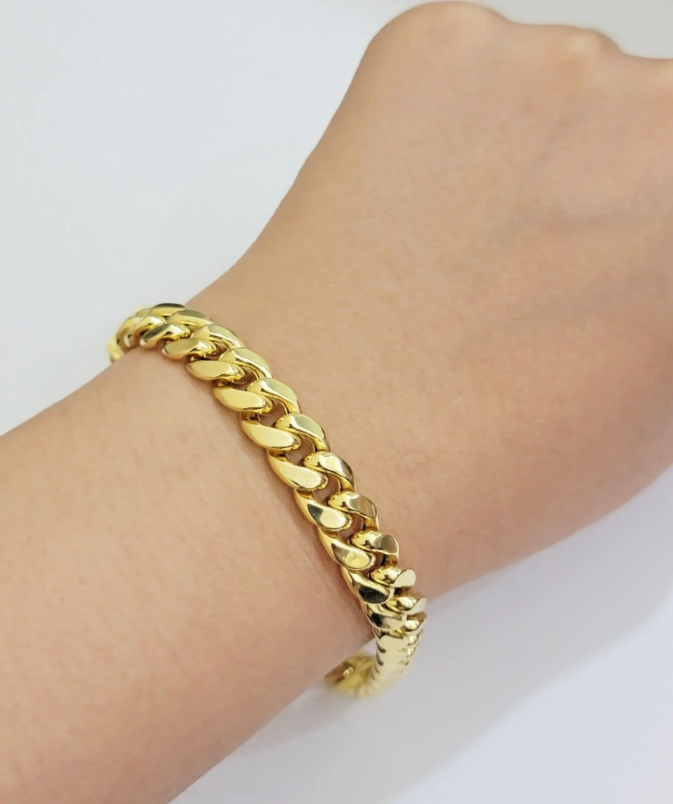 Real 14k Gold Bracelet 9mm Miami Cuban Link 8'' inch Men's 14kt Yellow Gold - Image 3