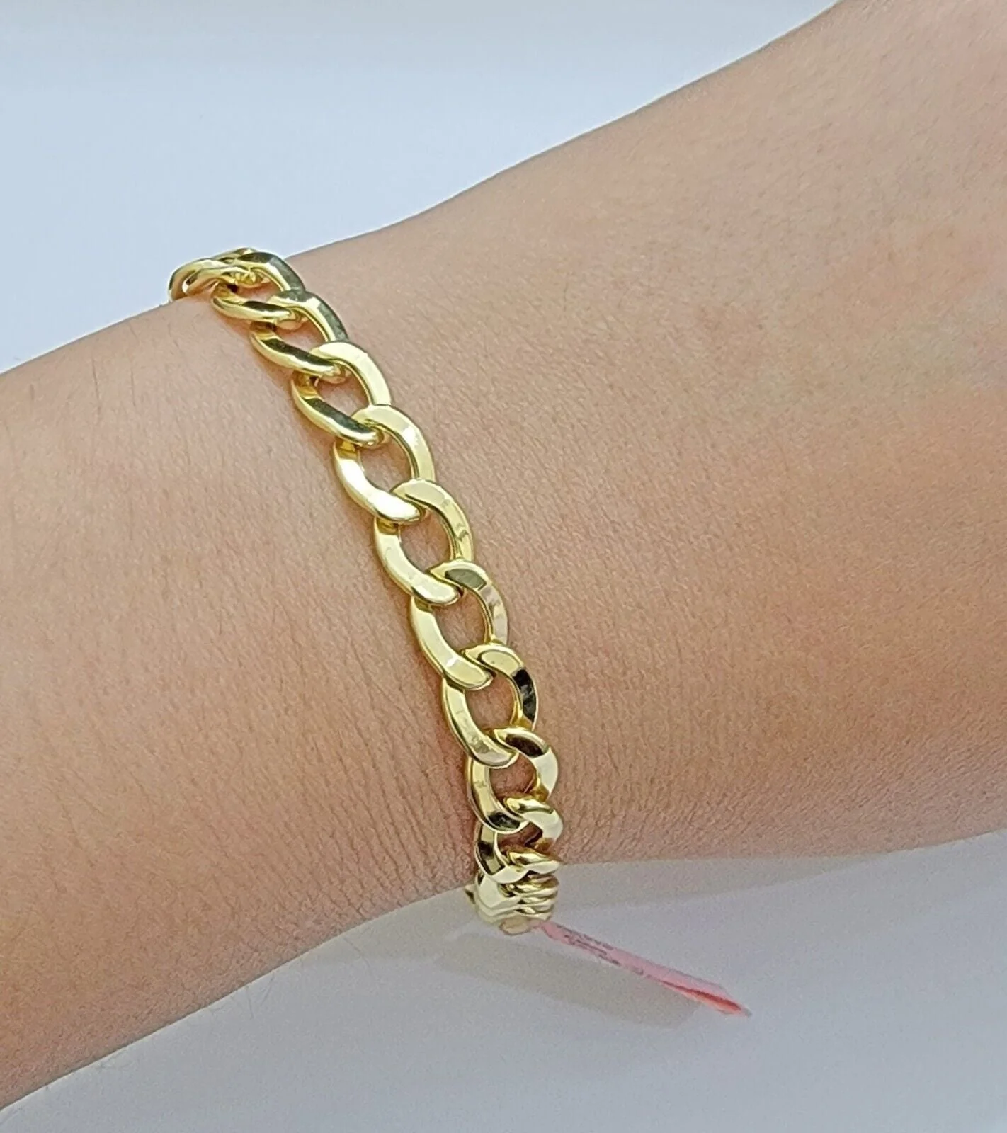 Real 14k Gold Bracelet Cuban Curb Link 8 Inch 8mm Men's Genuine 14kt Yellow Gold - Image 3