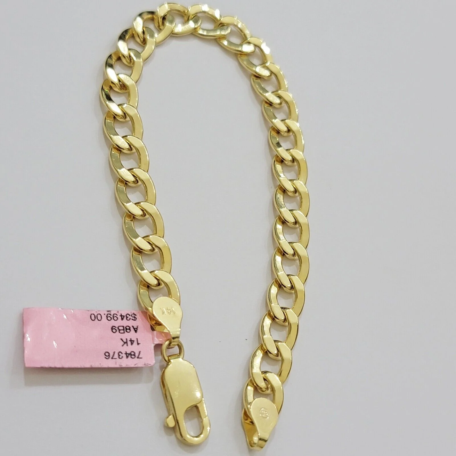 Real 14k Gold Bracelet Cuban Curb Link 8 Inch 8mm Men's Genuine 14kt Yellow Gold - Image 4
