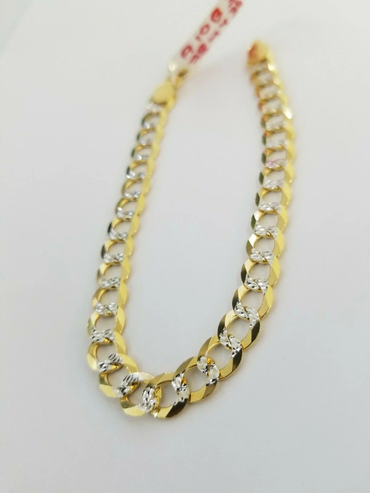 REAL 14k Gold Bracelet Cuban link 8" SOLID 7.5mm 14kt Yellow Gold Diamond Cut - Image 5