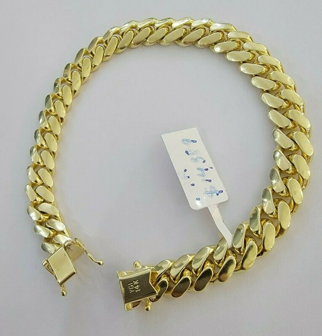 REAL 14k Gold Bracelet Miami Cuban Link SOLID 14kt Yellow Gold 8.5mm  8.5" Men's - Image 6
