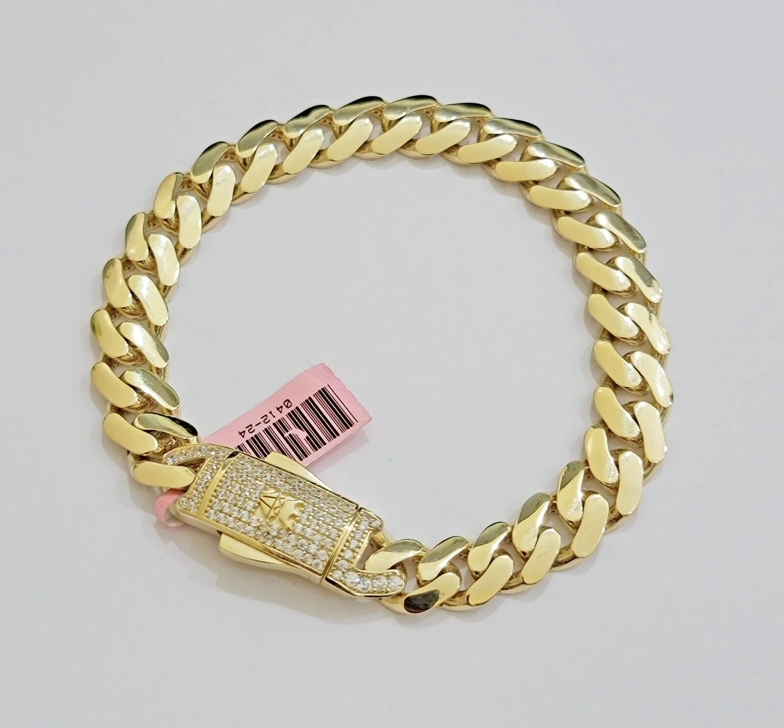 Real 14k Gold Bracelet Monaco Cuban Link 9.5mm 8.5'' inch Men's 14kt Yellow Gold