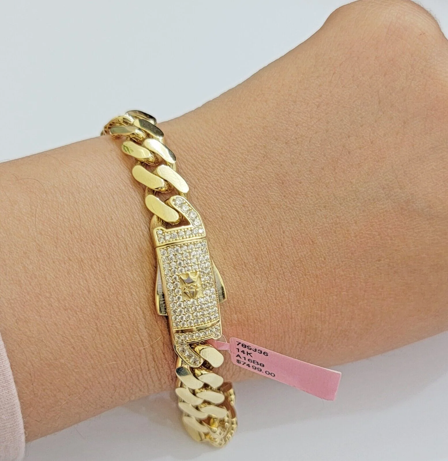 Real 14k Gold Bracelet Monaco Cuban Link 9.5mm 8.5'' inch Men's 14kt Yellow Gold - Image 4