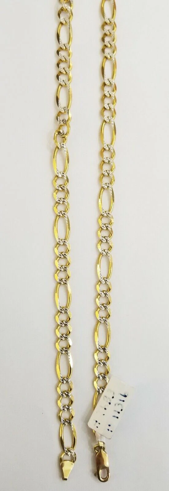 Real 14k Gold Chain Figaro Link Necklace 22" Solid Diamond Cut 7mm mens 14kt - Image 4